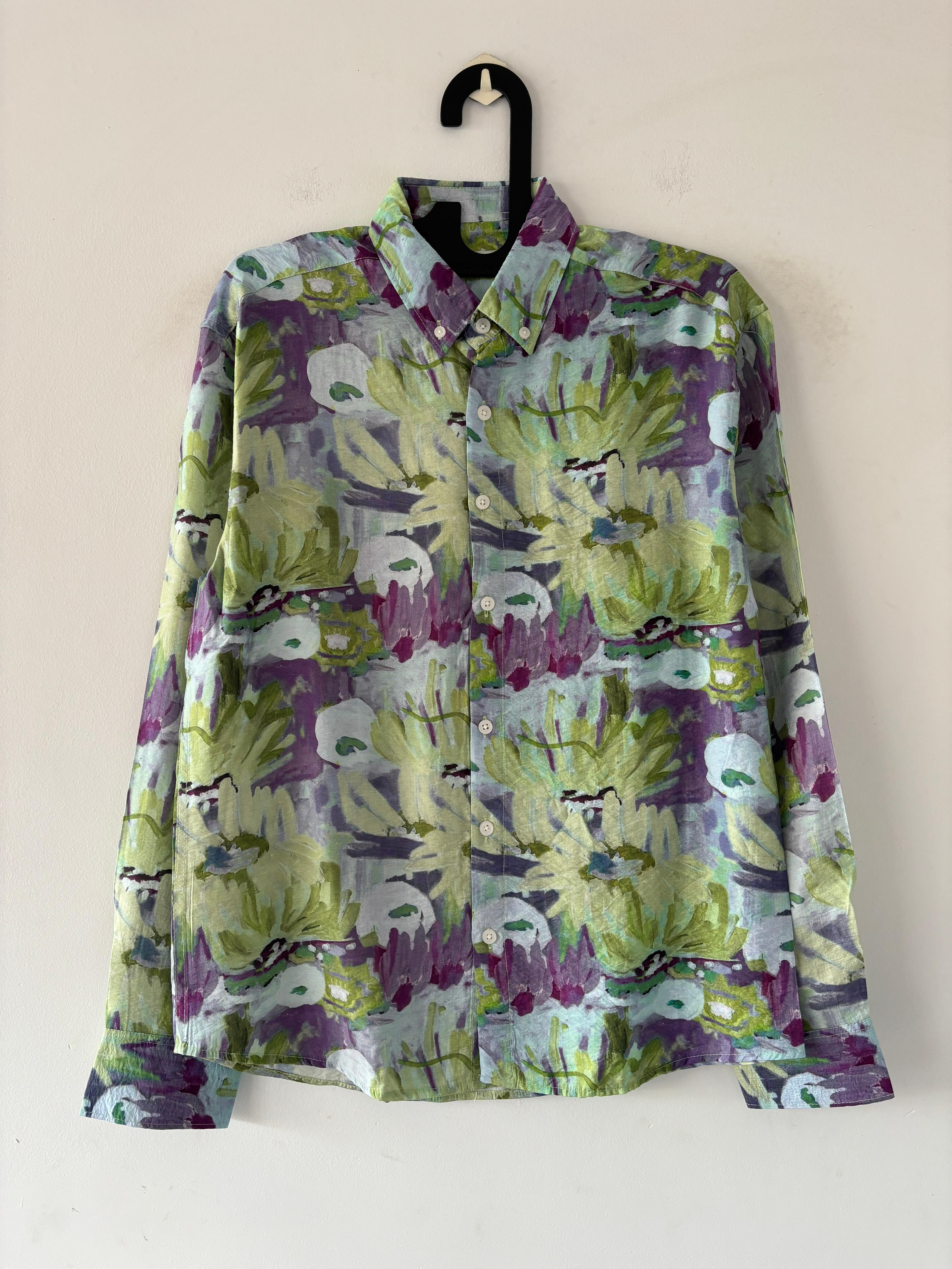 Purple and green printed shirts Purple and green printed shirts