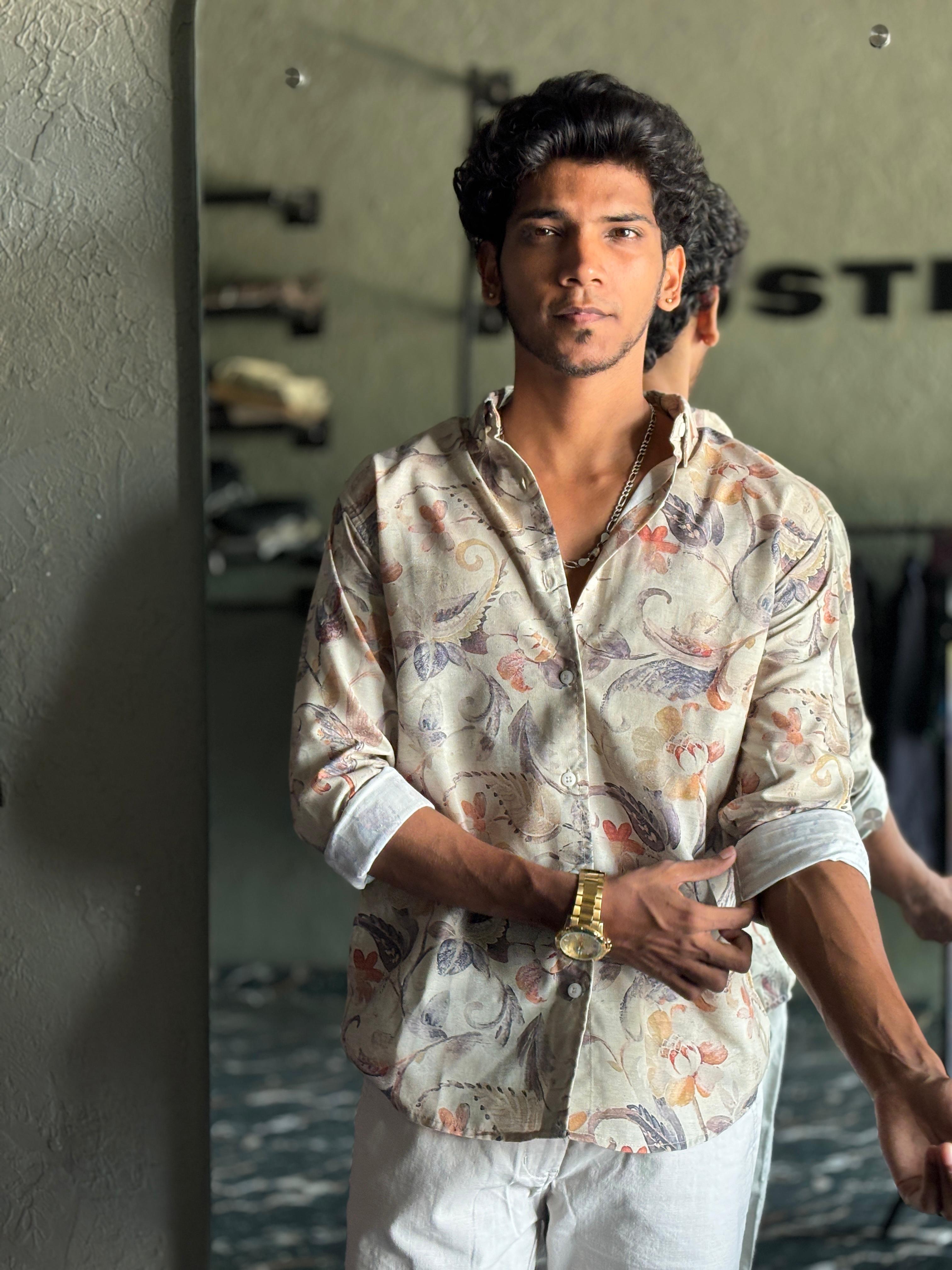 Soft green printed shirt Soft green printed shirt