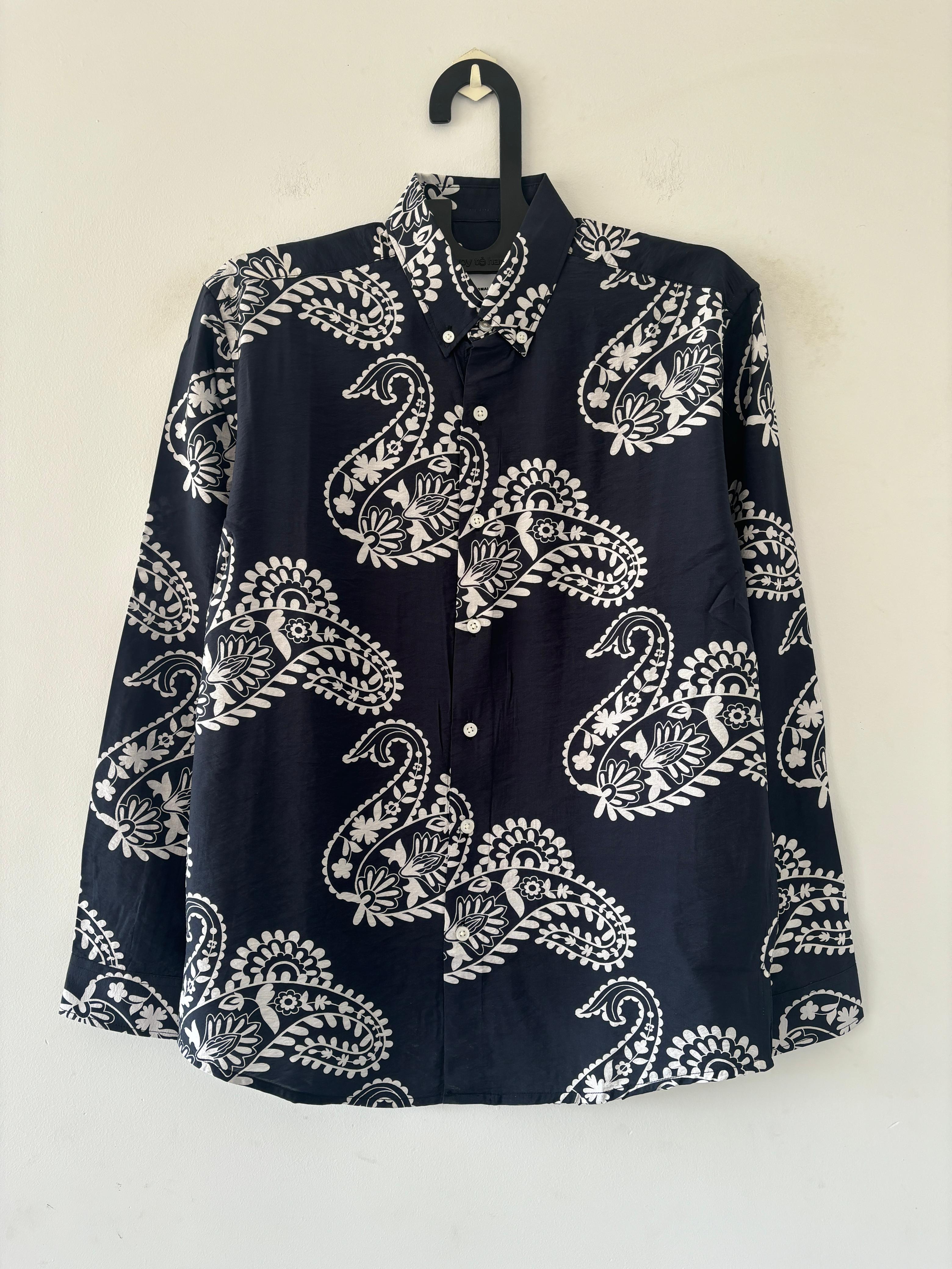 Dark Navy blue and white printed shirts Dark Navy blue and white printed shirts