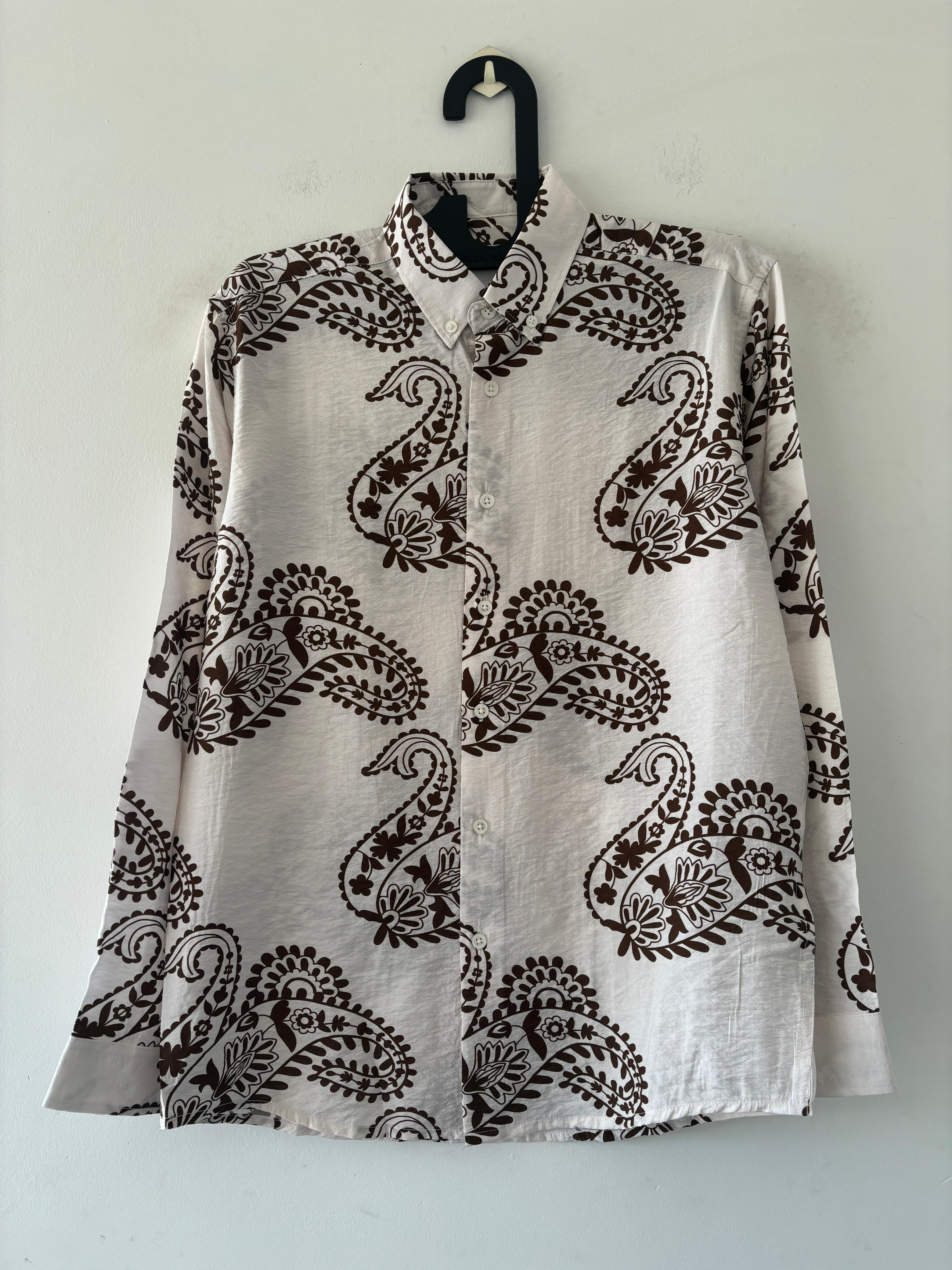 White and brown printed shirts White and brown printed shirts