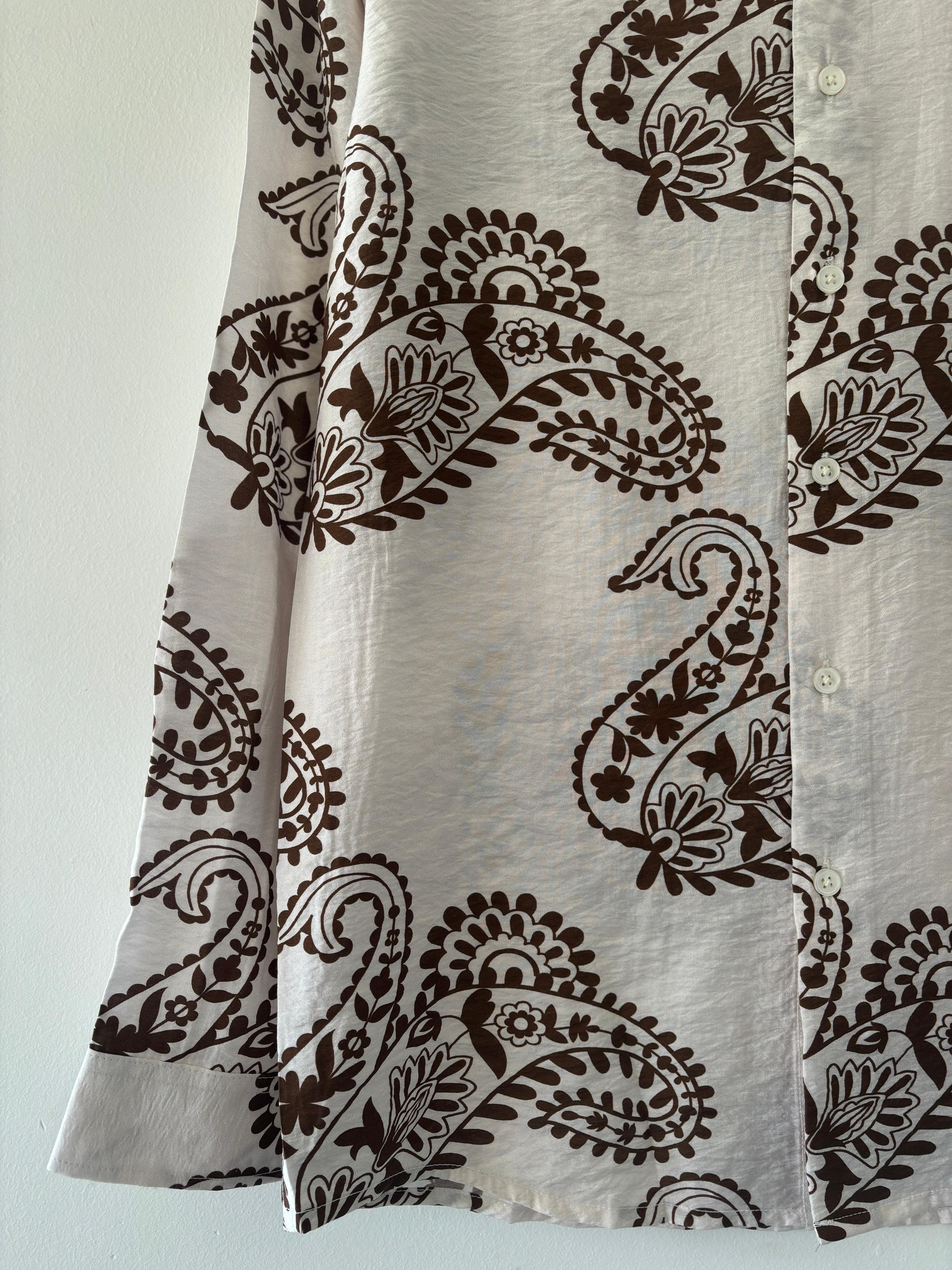 White and brown printed shirts White and brown printed shirts