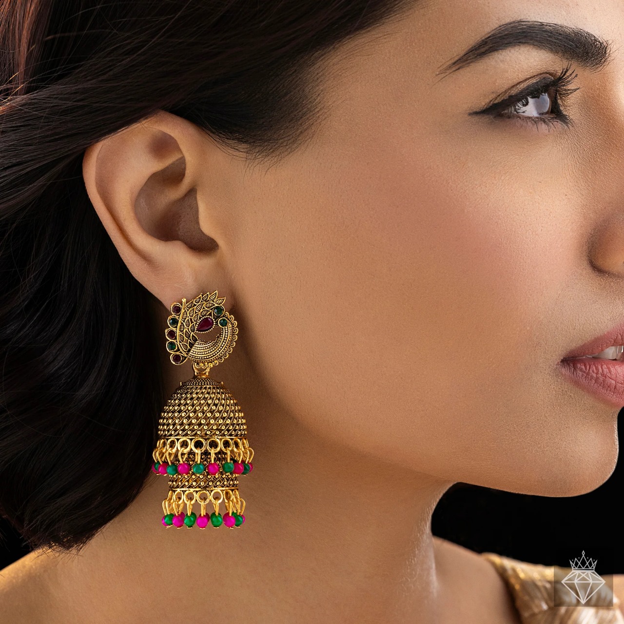 Anti-Tarnish Layered Jhumka Earrings Anti-Tarnish Layered Jhumka Earrings