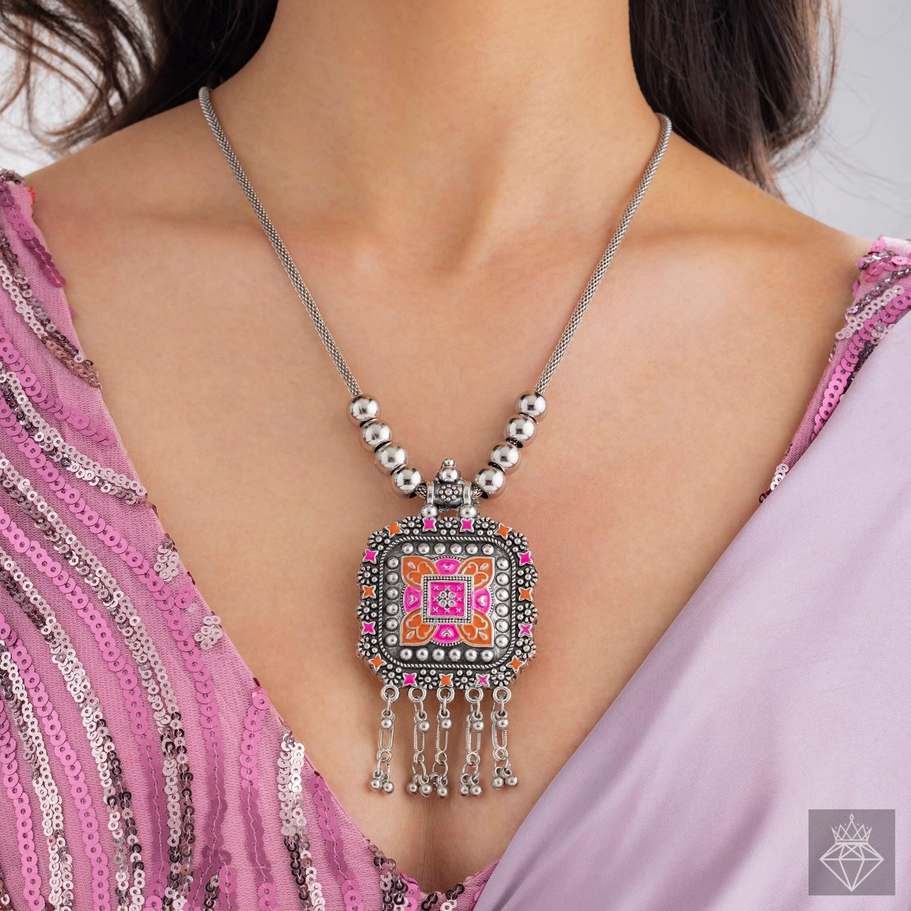 Ethnic Statement Necklace with Colorful Enamel Ethnic Statement Necklace with Colorful Enamel
