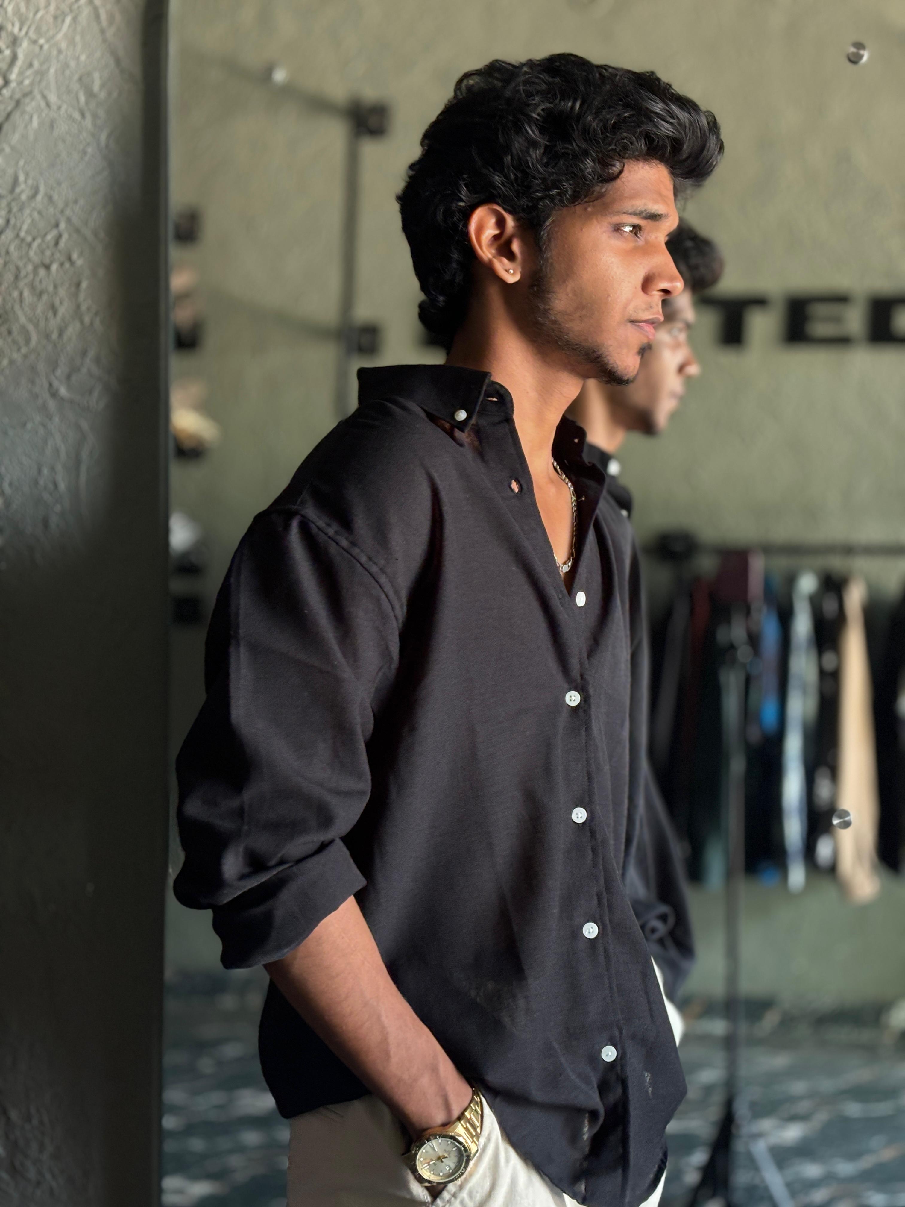 Black linen shirts Black linen shirts