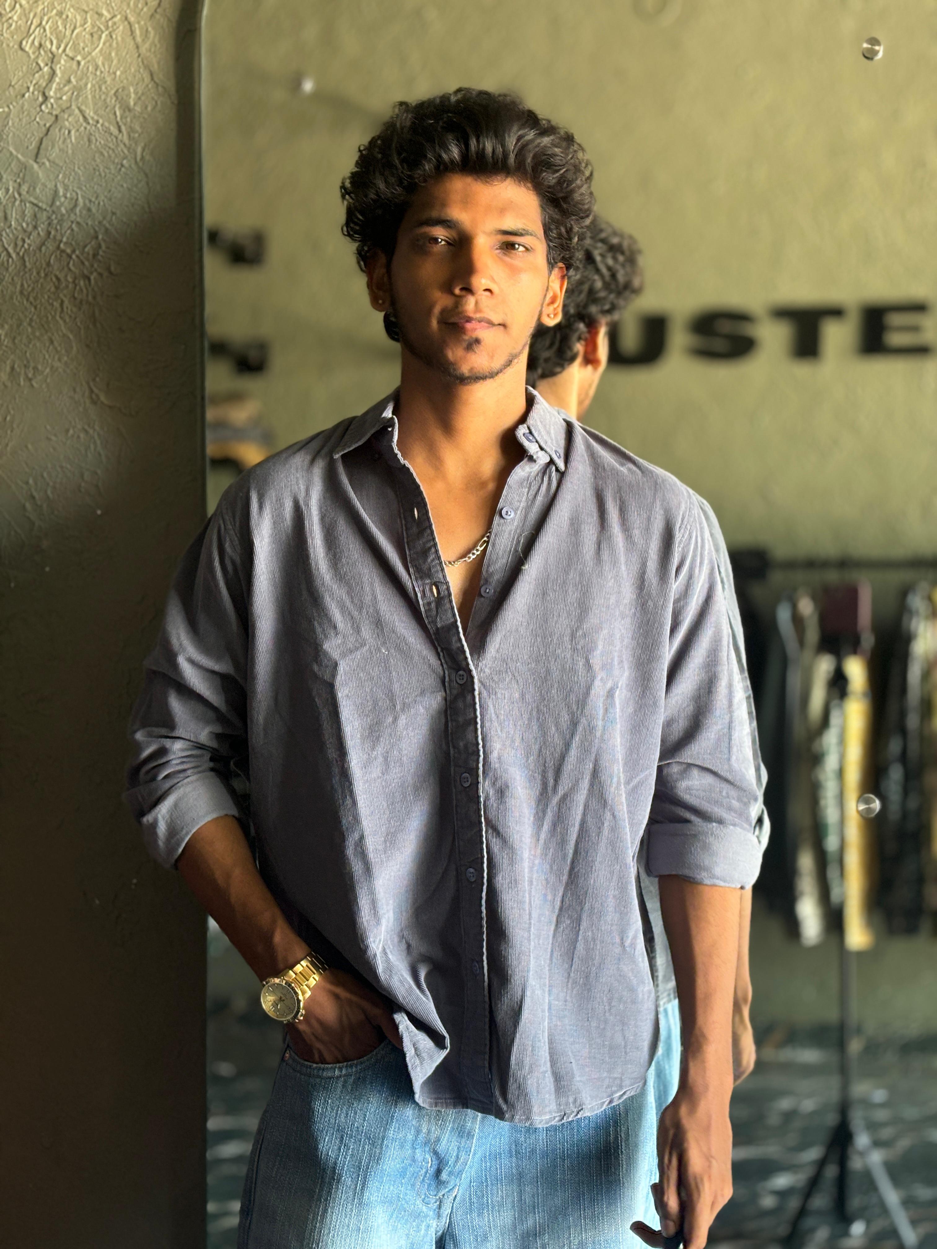 Blue-grey corduroy shirt Blue-grey corduroy shirt