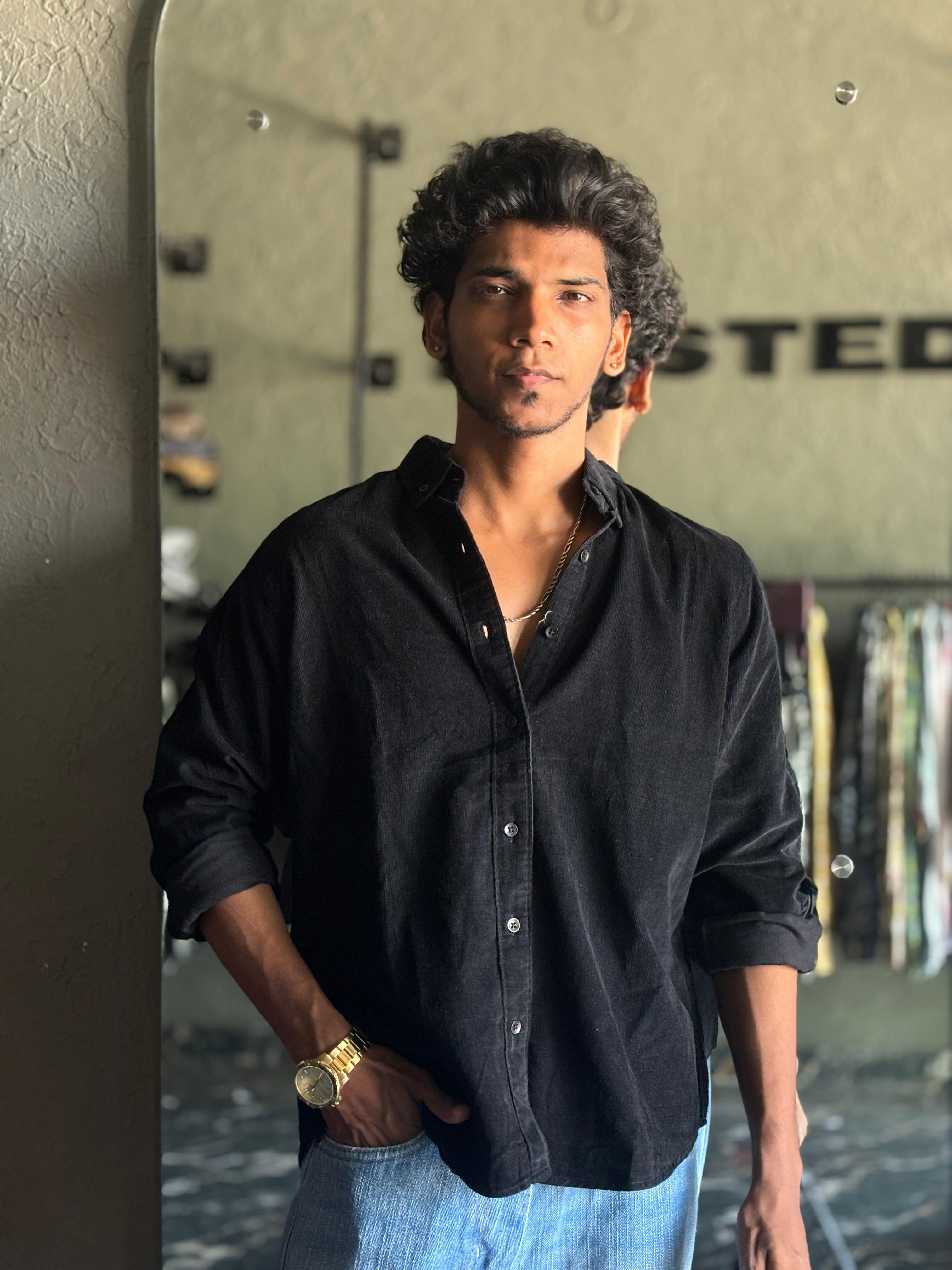 Black corduroy shirt Black corduroy shirt