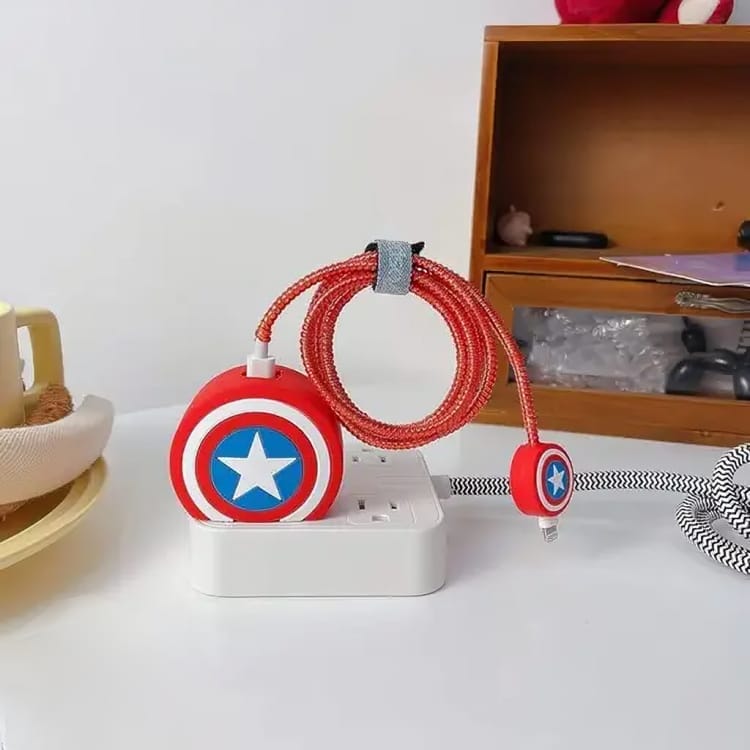 Charger Protection Case Cartoon series - Captain america Shield Charger Protection Case Cartoon series - Captain america Shield