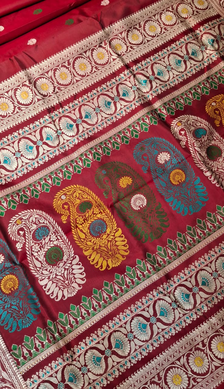 Revival Baluchari  Color Maroonish red