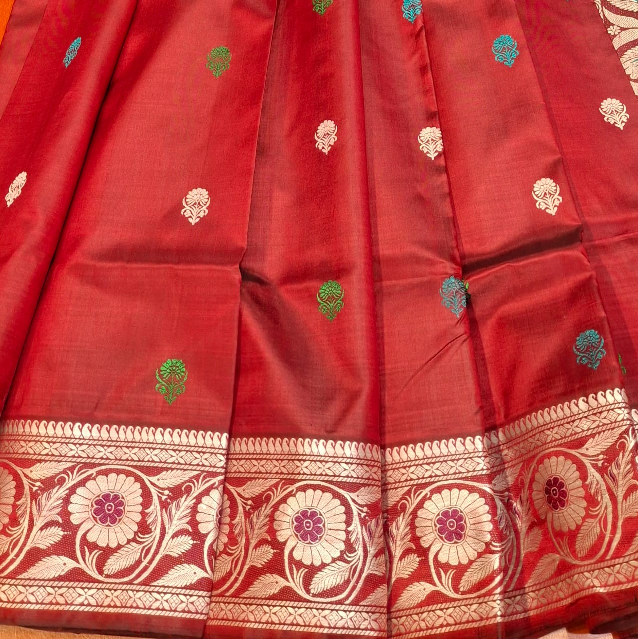 Revival Baluchari  Color Maroonish red