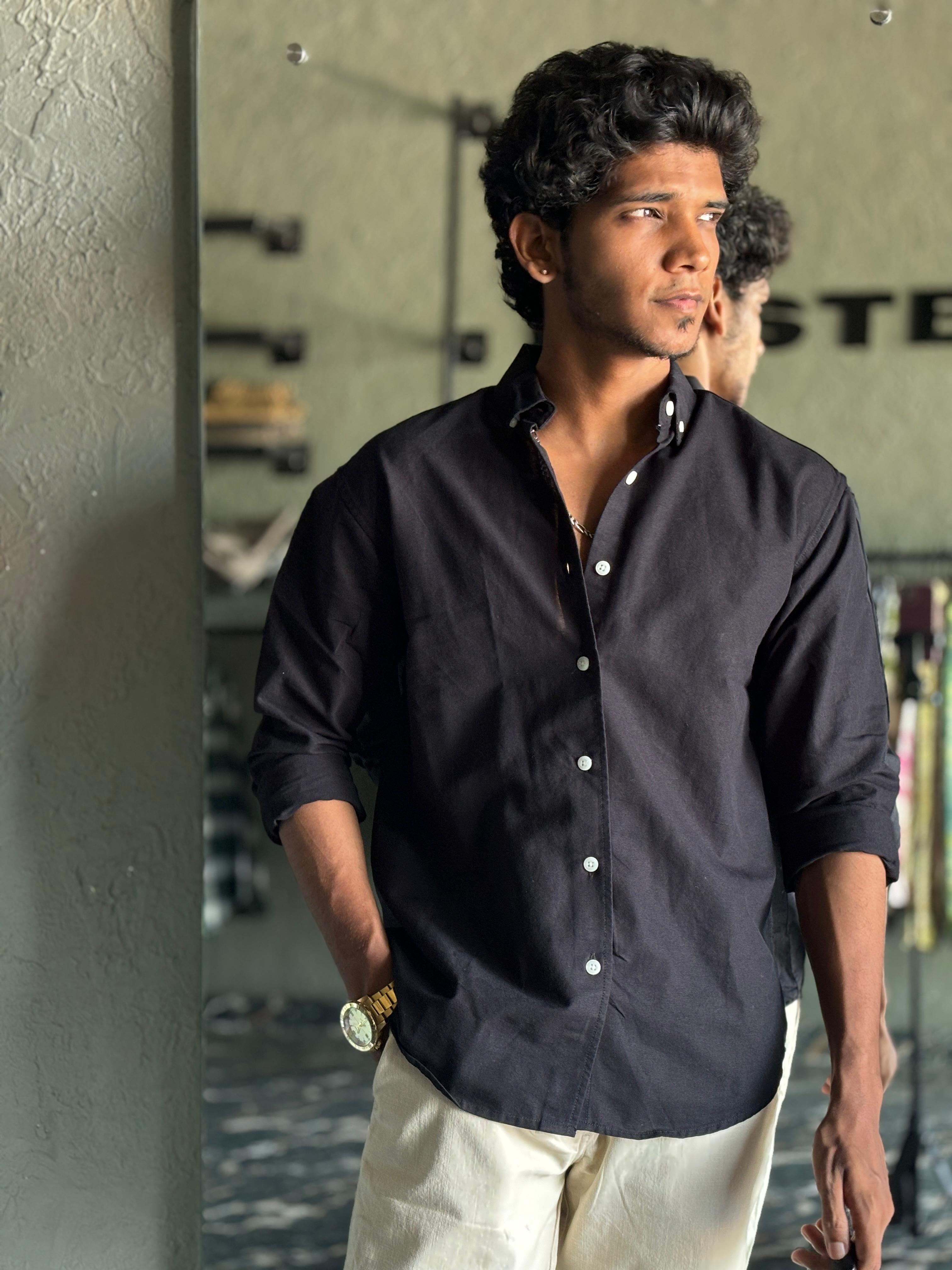 Black solid shirt Black solid shirt