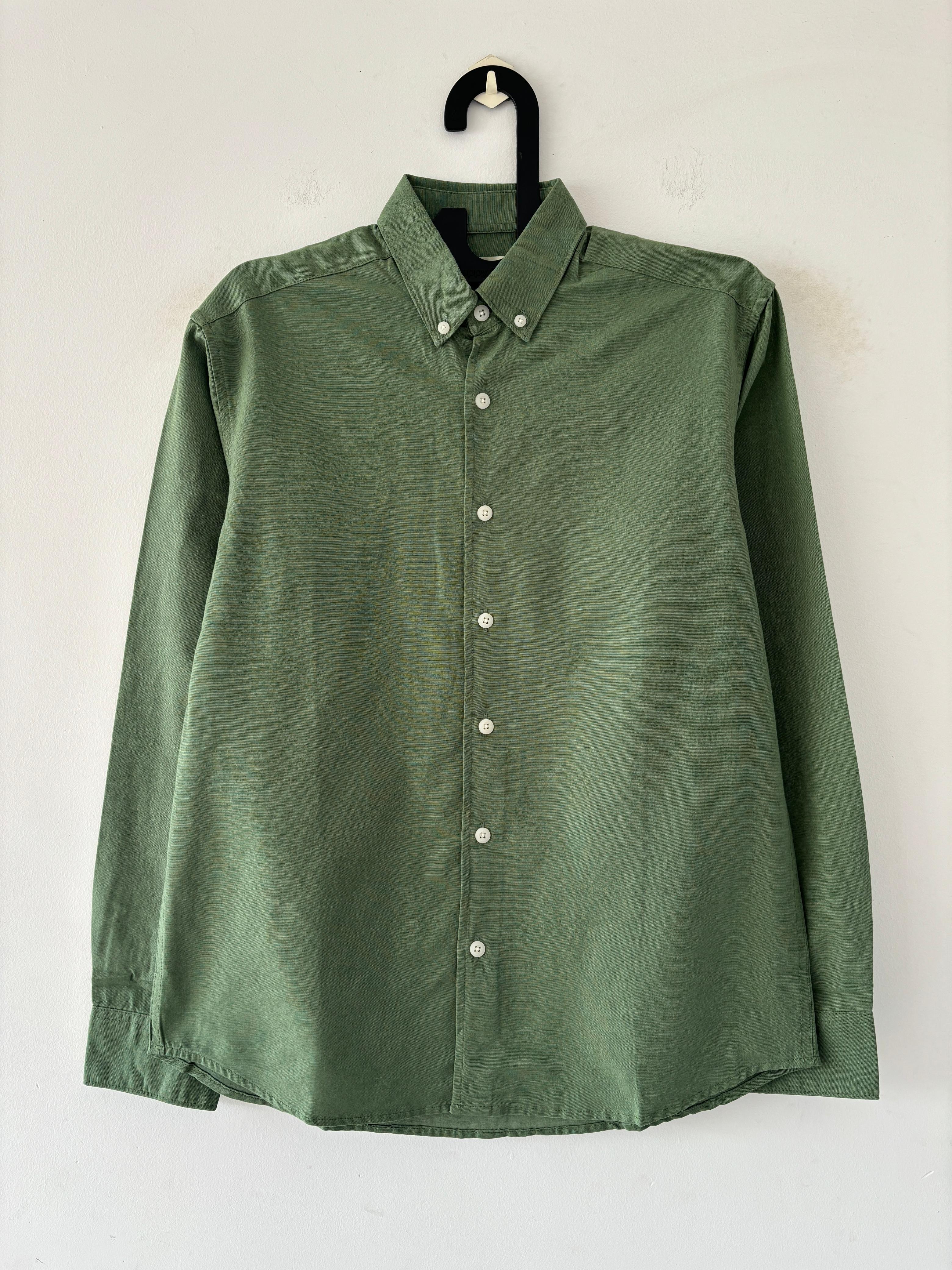 Muted green solid shirt Muted green solid shirt