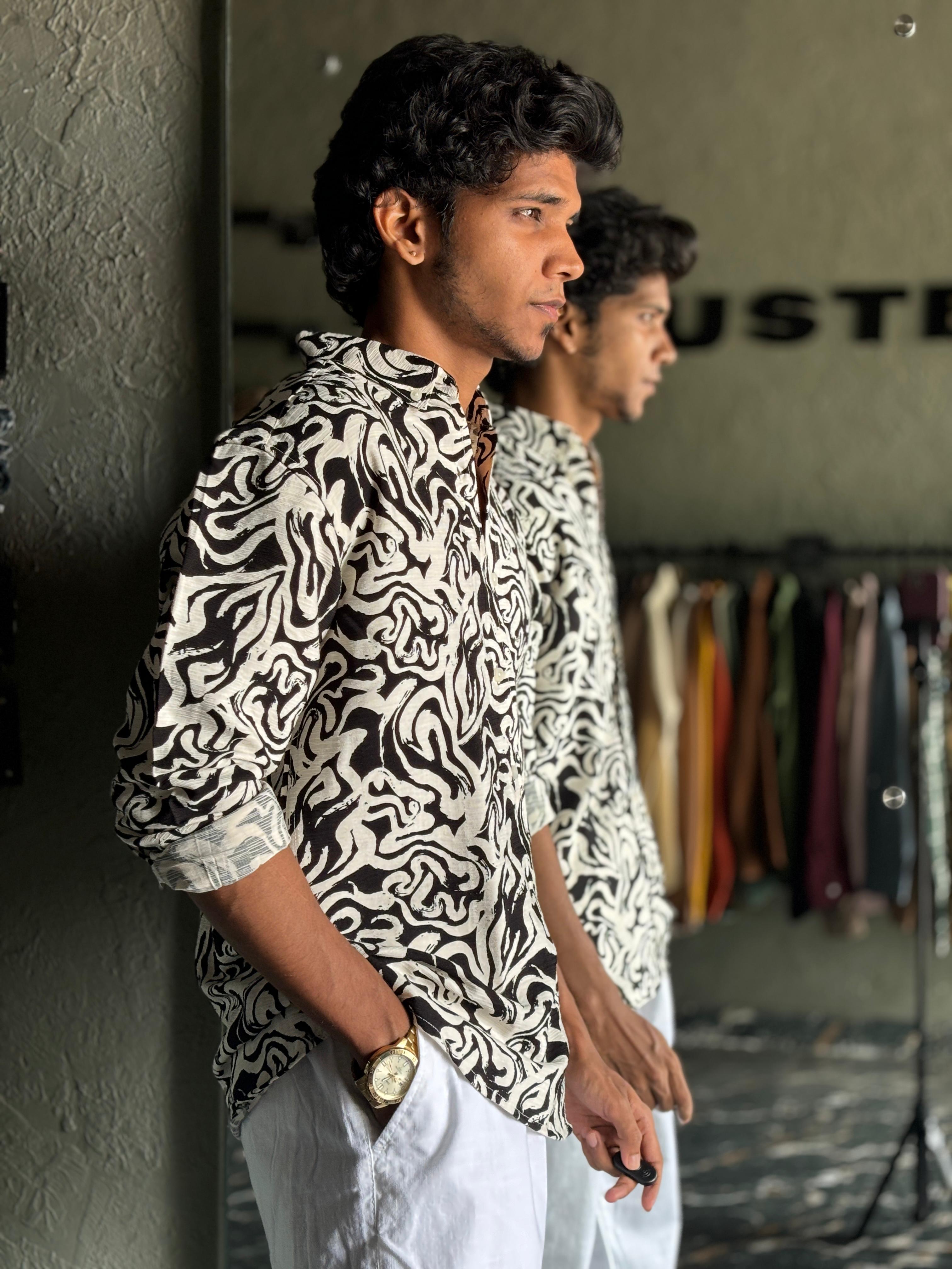 Black and white printed shirt Black and white printed shirt