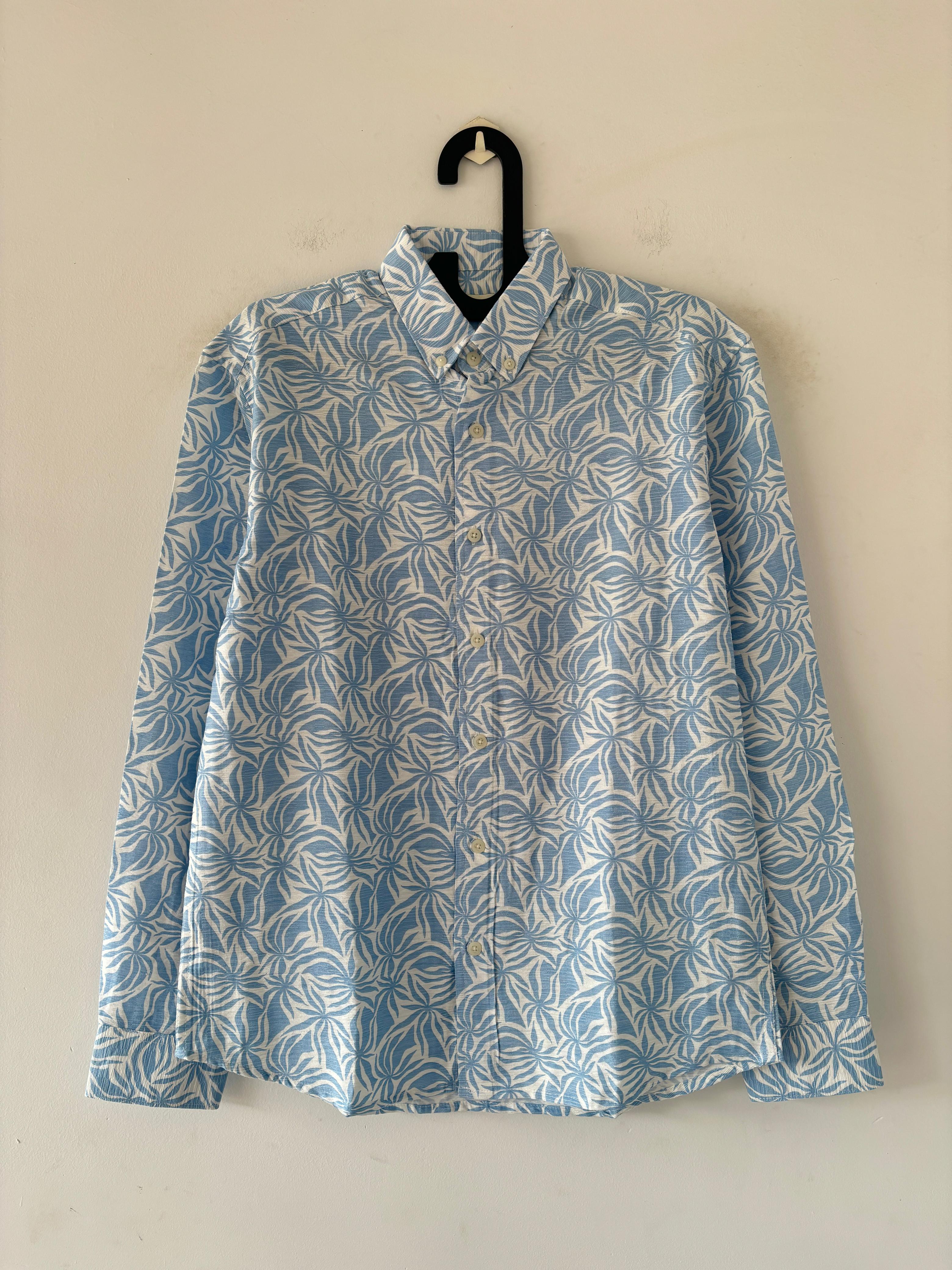 Sky blue and white printed shirt Sky blue and white printed shirt