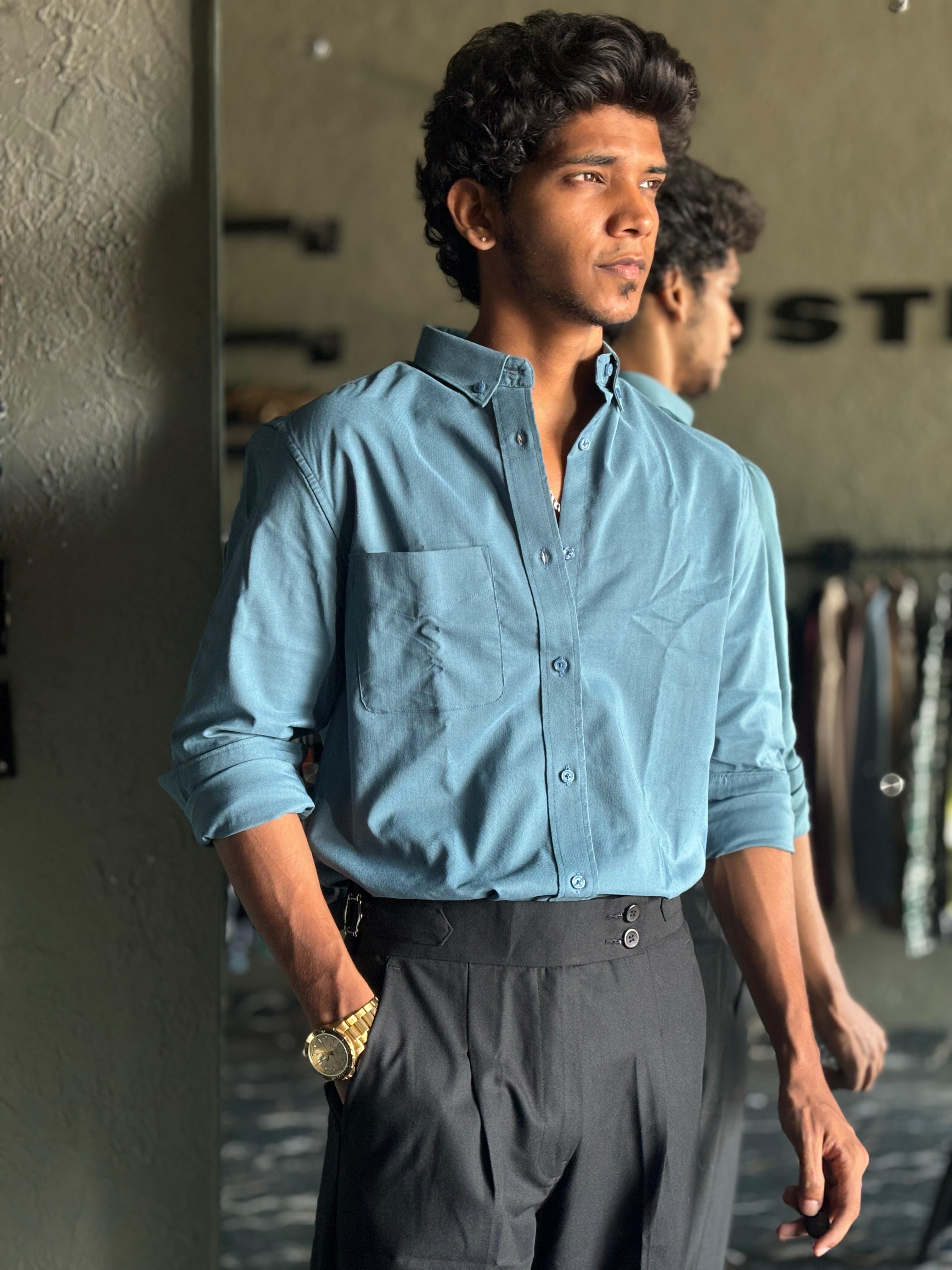 Peacock green oxford shirt