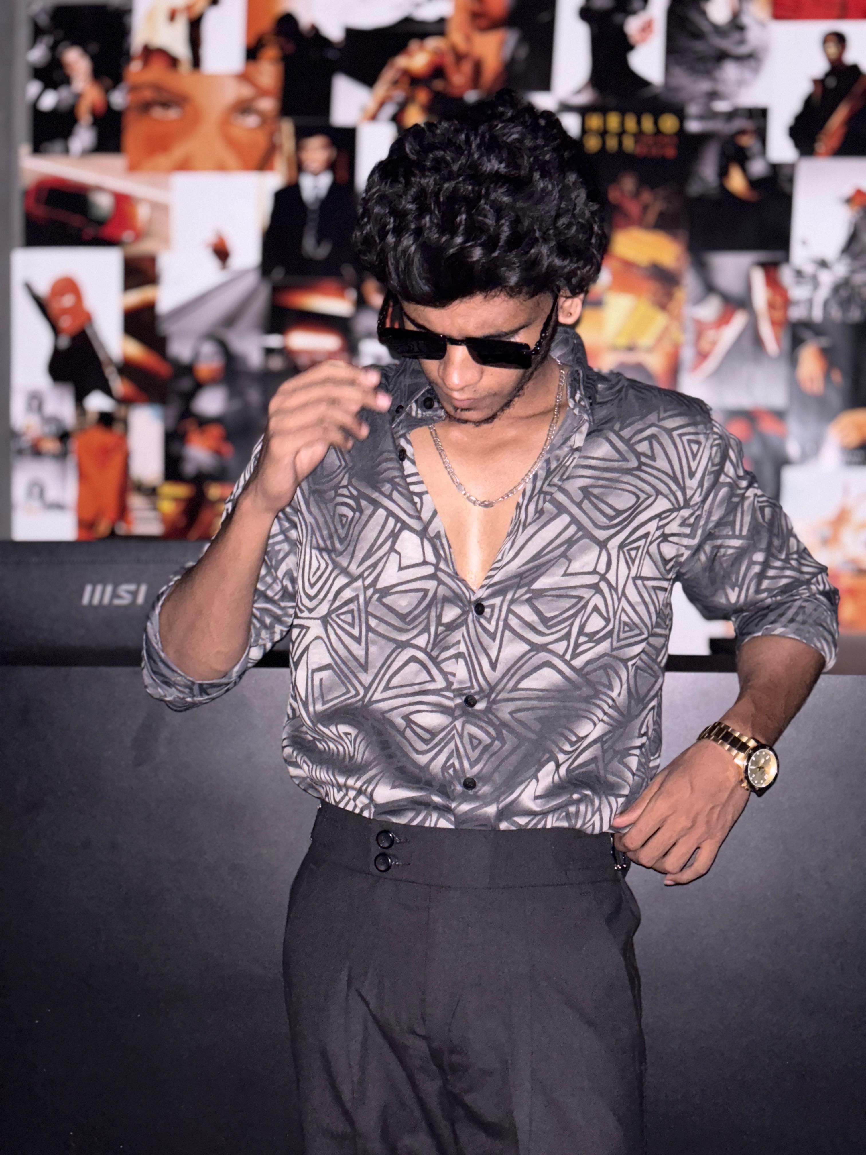 Grey Geometric designer shirt Grey Geometric designer shirt