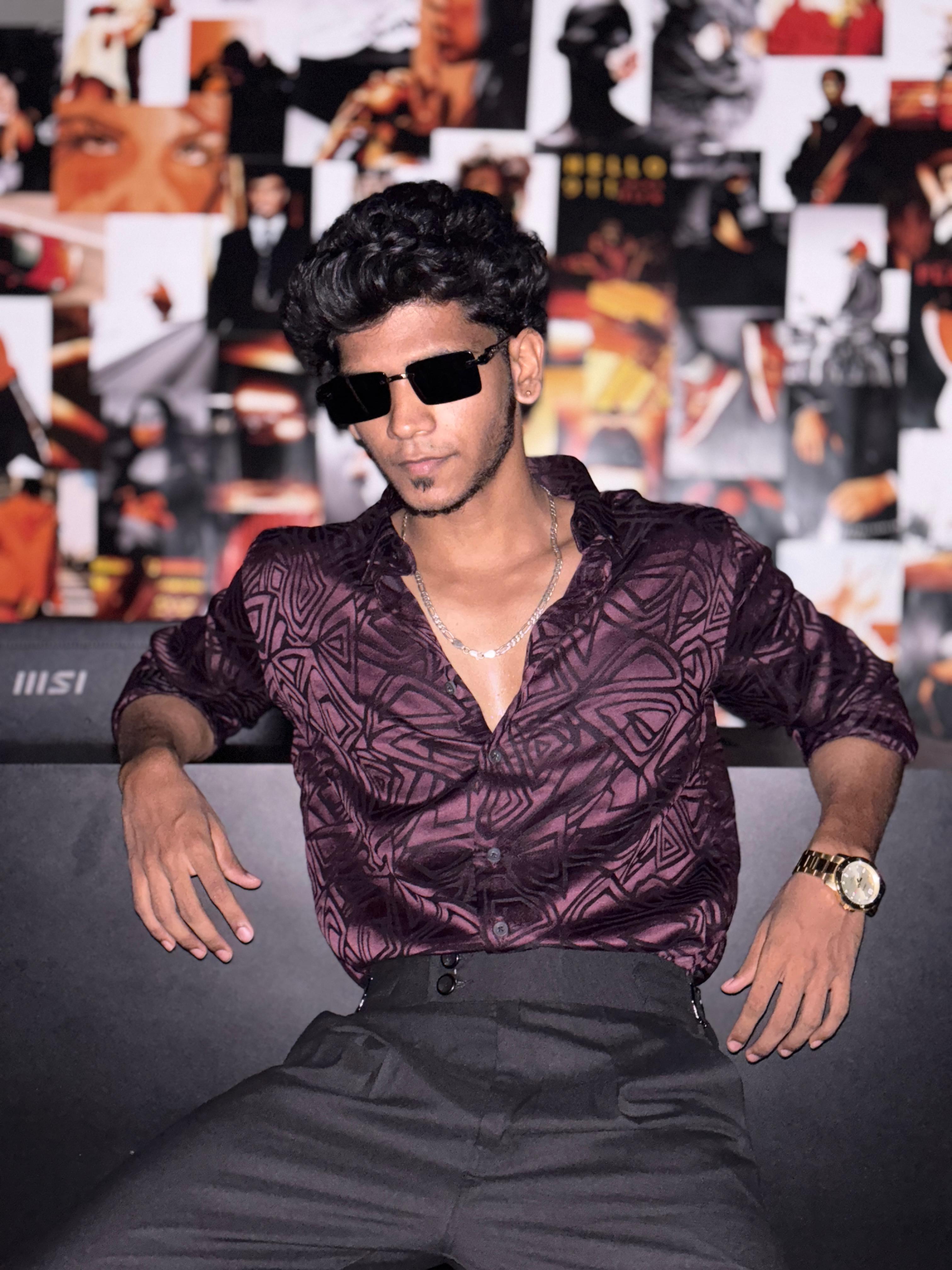 Maroon Geometric designer shirt Maroon Geometric designer shirt