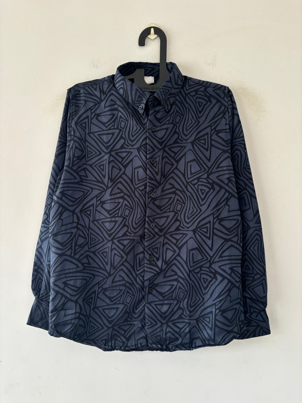 Navy Geometric designer shirt Navy Geometric designer shirt