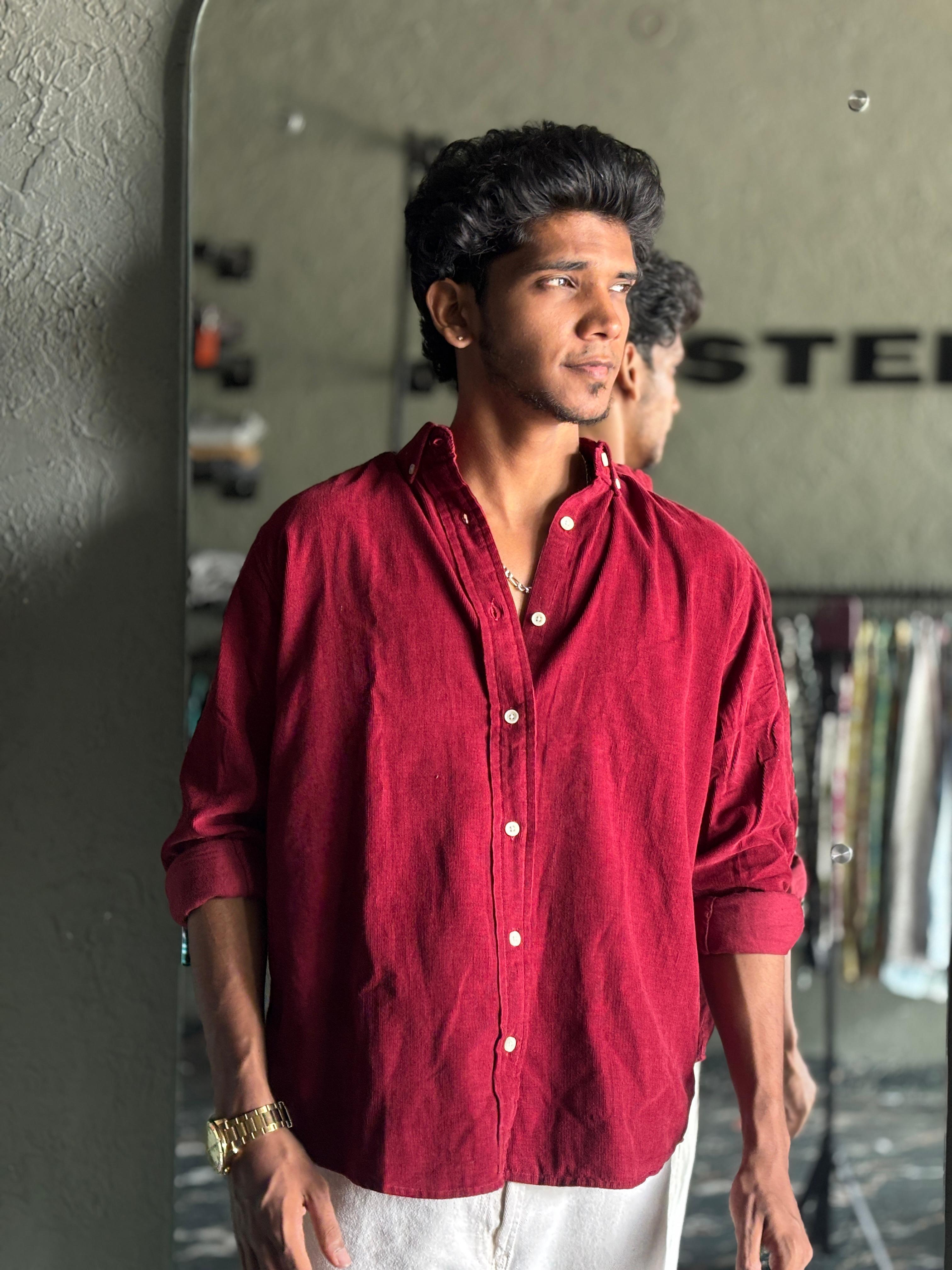 Cherry red corduroy shirt Cherry red corduroy shirt