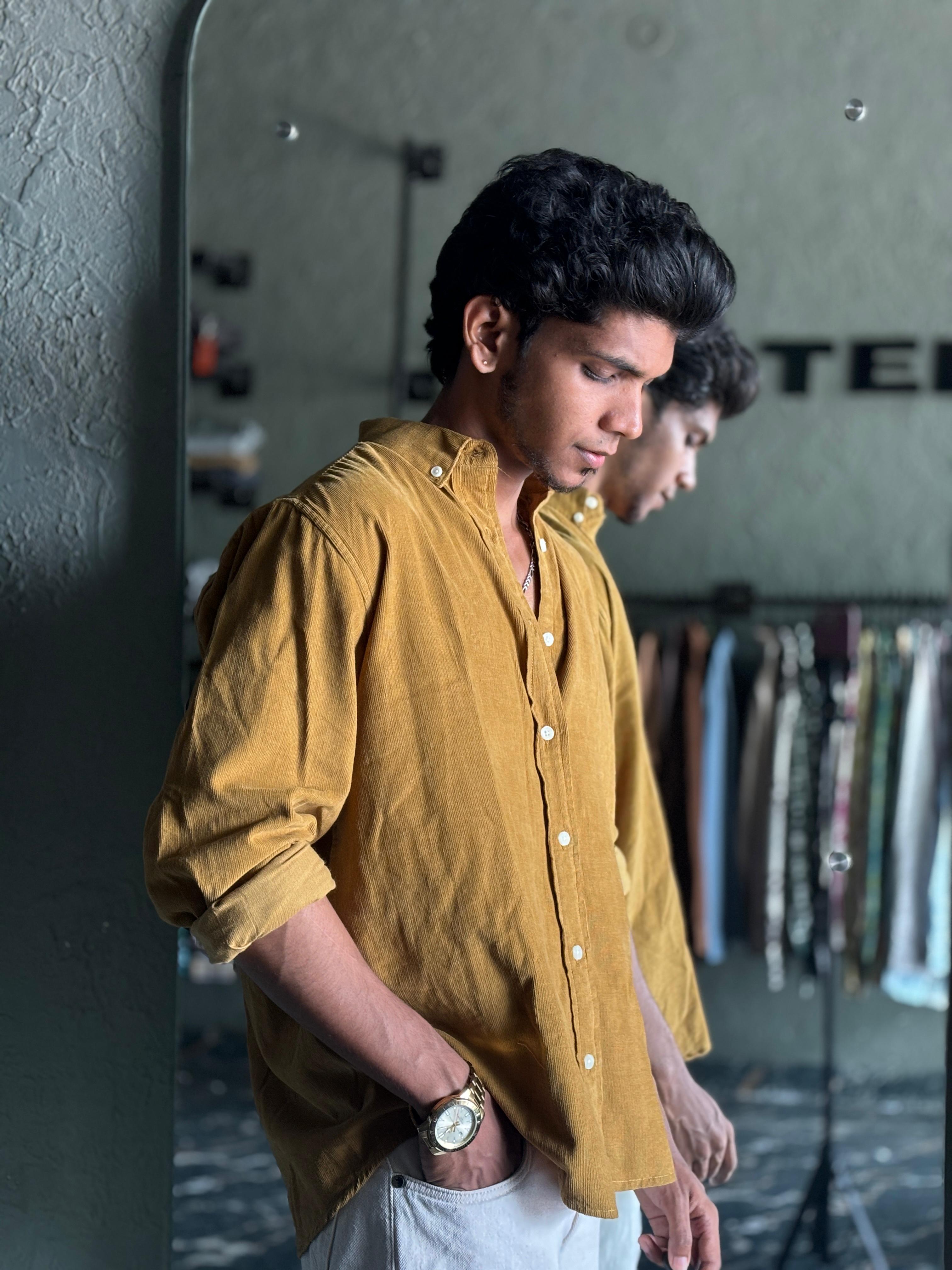 Mustard yellow corduroy shirt Mustard yellow corduroy shirt