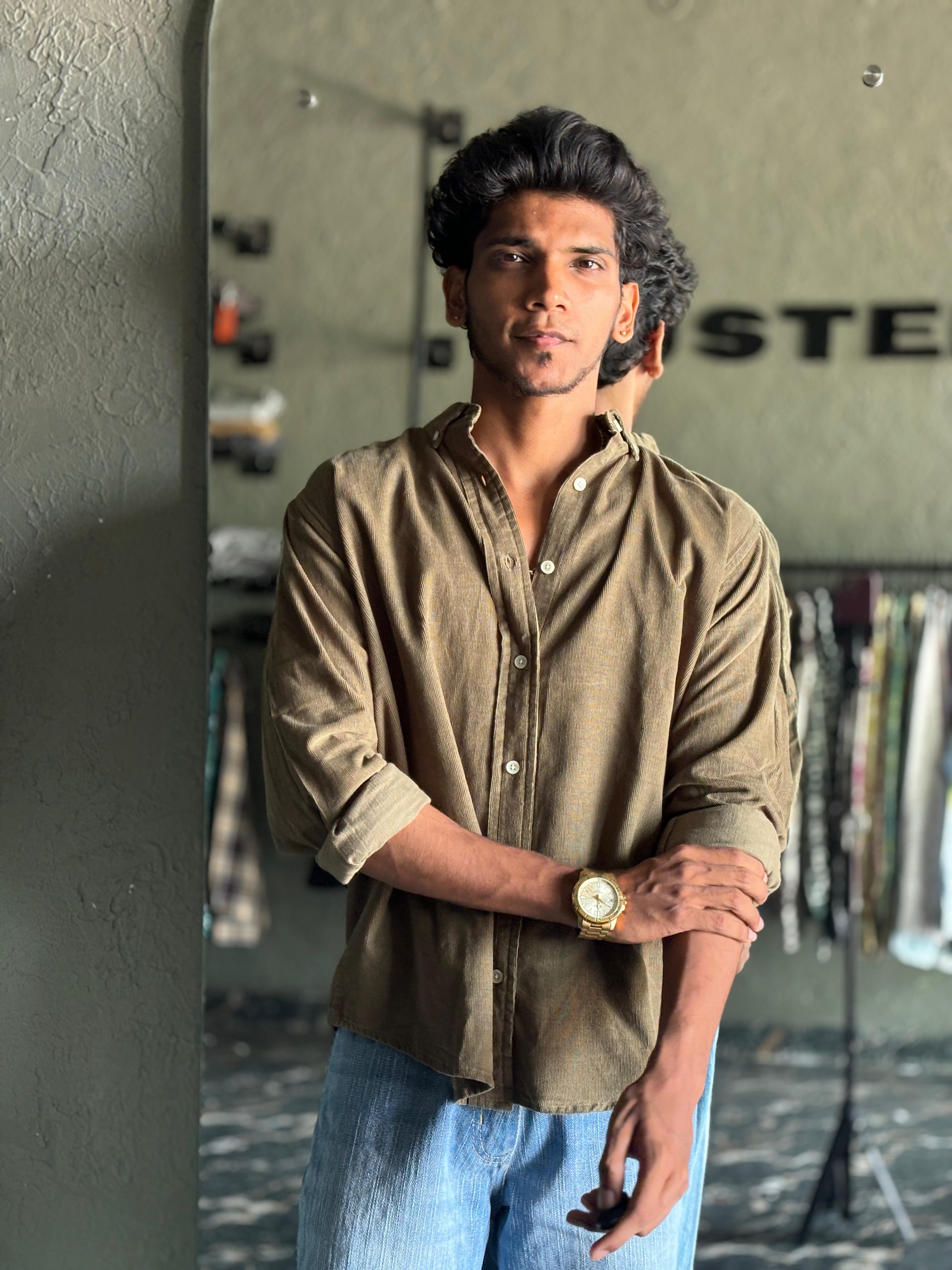 Olive green corduroy shirt Olive green corduroy shirt