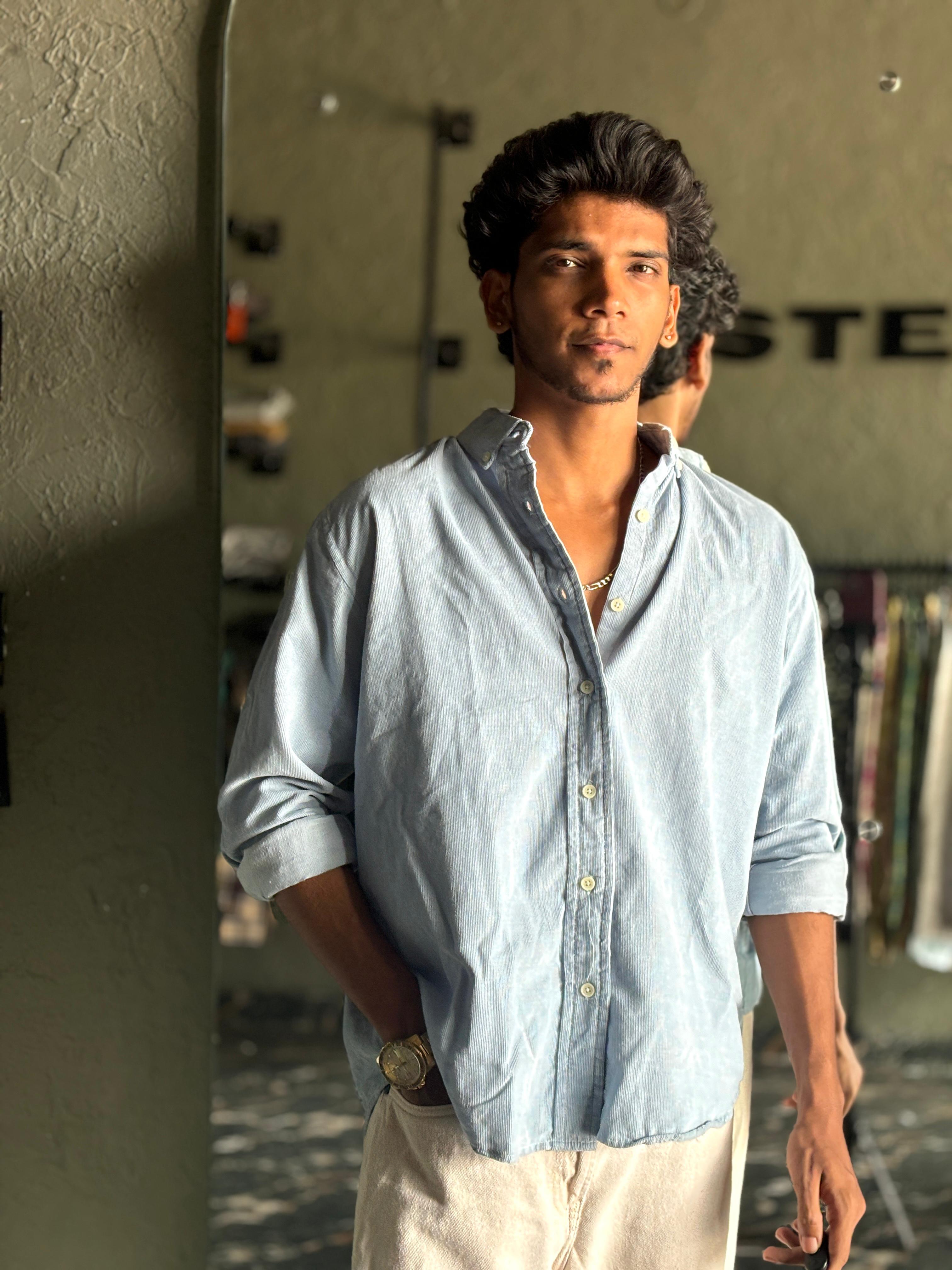 Sky blue corduroy shirt Sky blue corduroy shirt