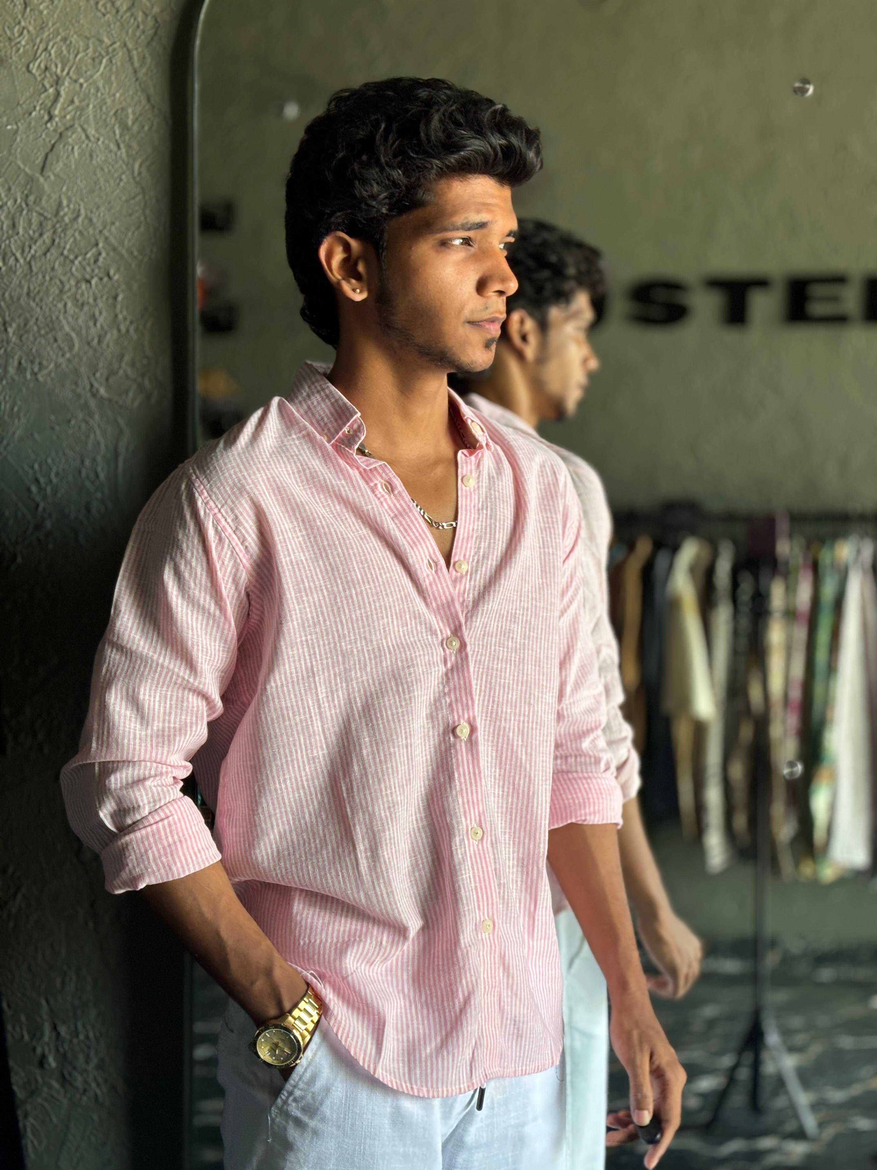 Taffy pink old money stripes shirt Taffy pink old money stripes shirt