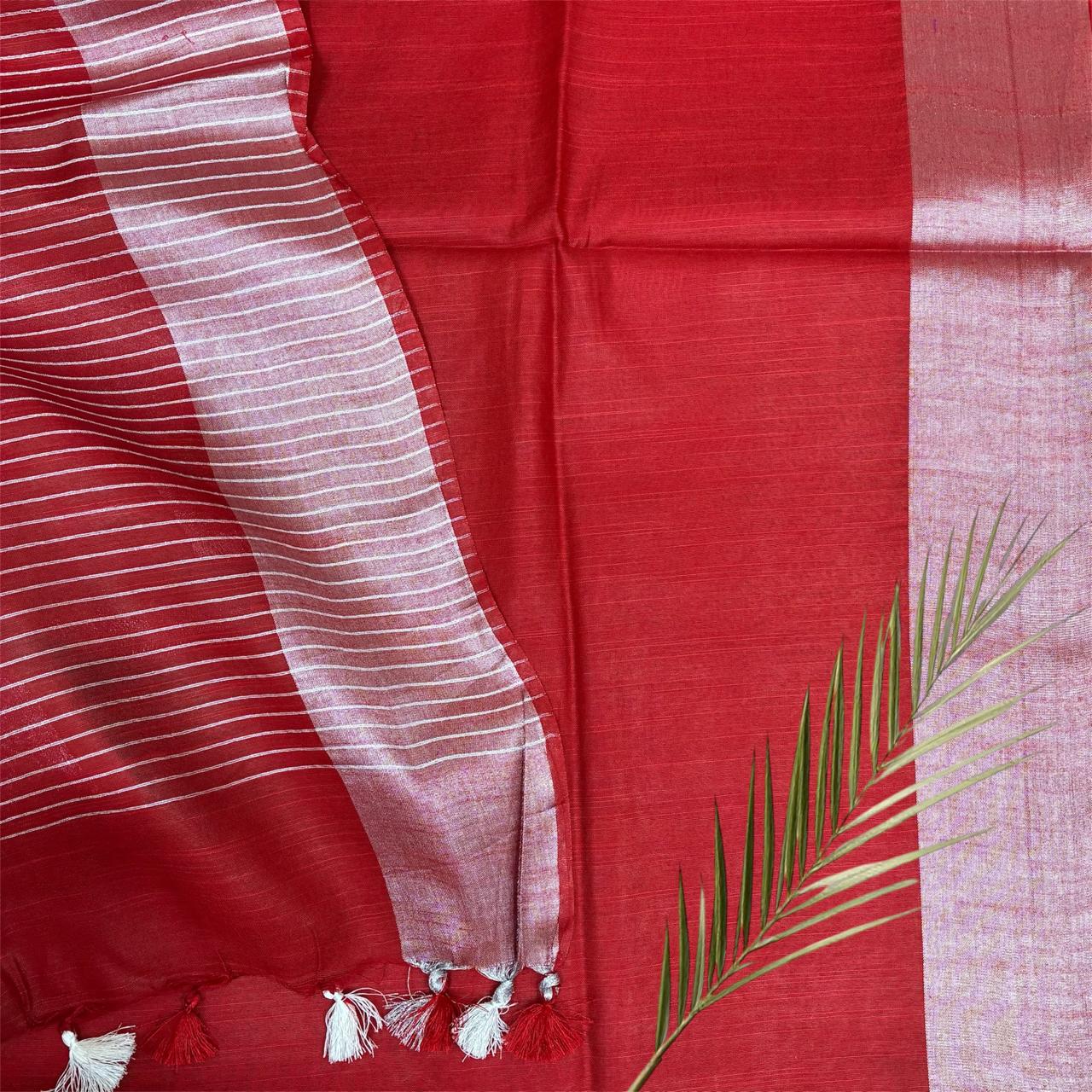 Bhagalpuri Silver Border Saree #5