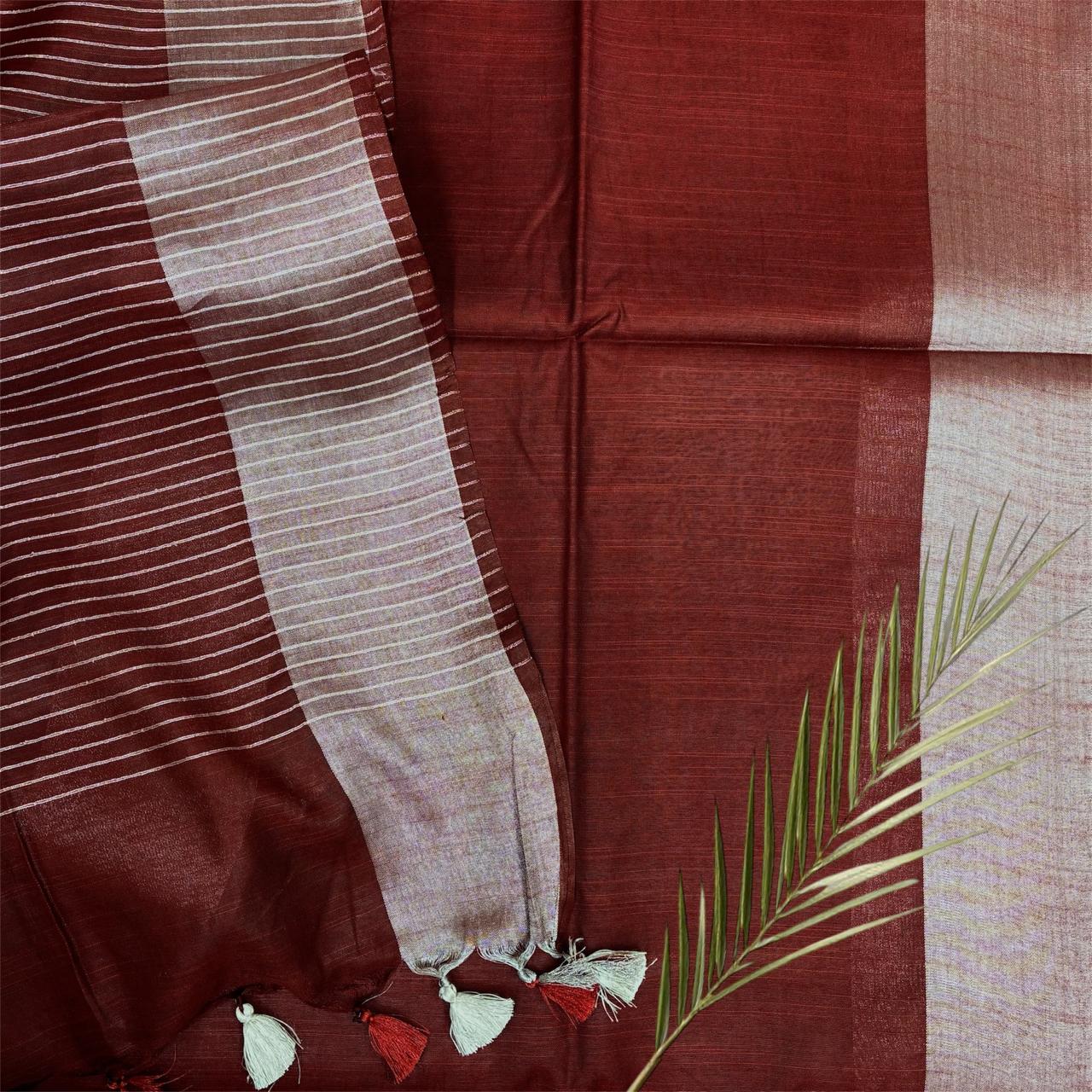 Bhagalpuri Silver Border Saree #6