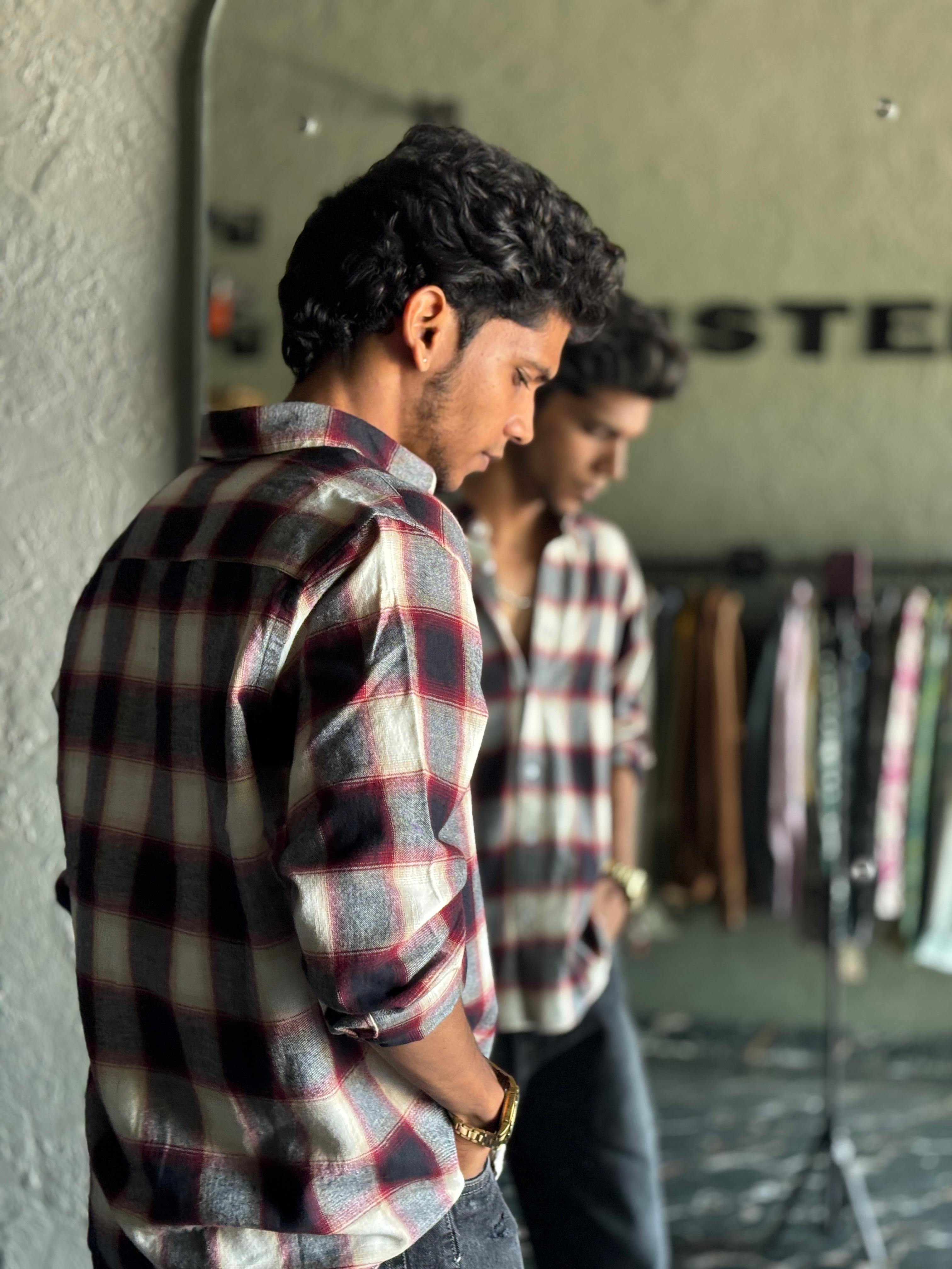 Maroon & beige Flannels shirt Maroon & beige Flannels shirt