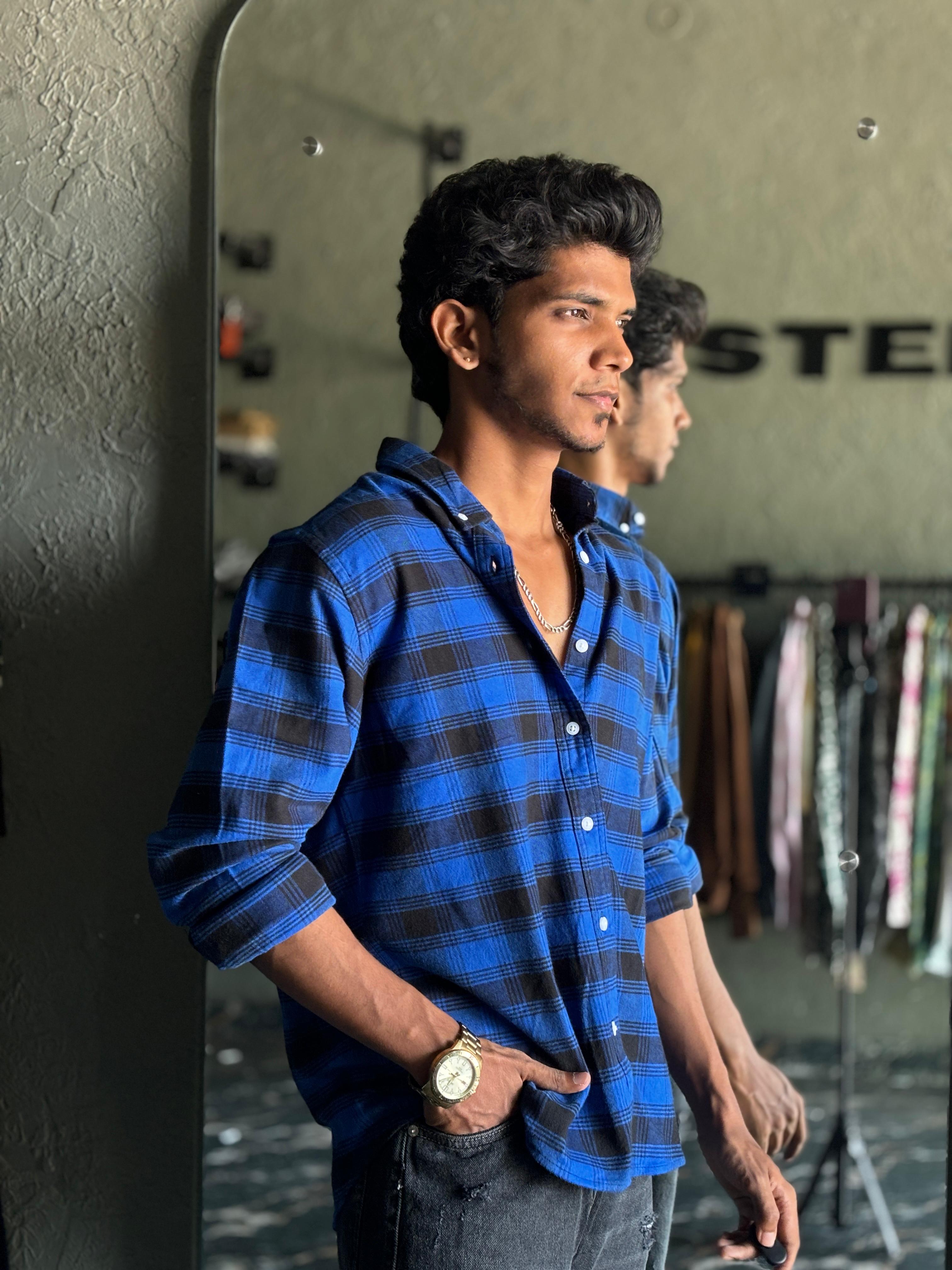 Royal blue Flannels shirt Royal blue Flannels shirt