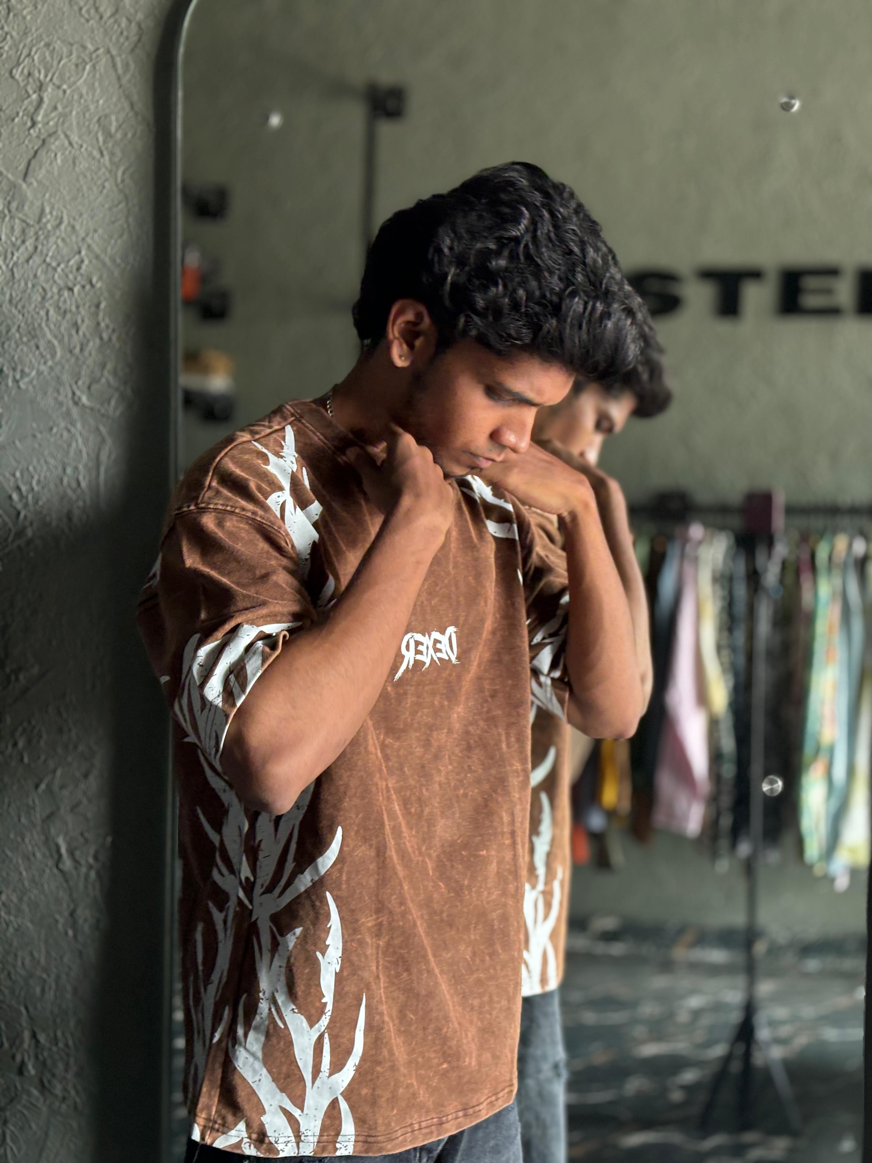 Caramel acid-washed Oversized