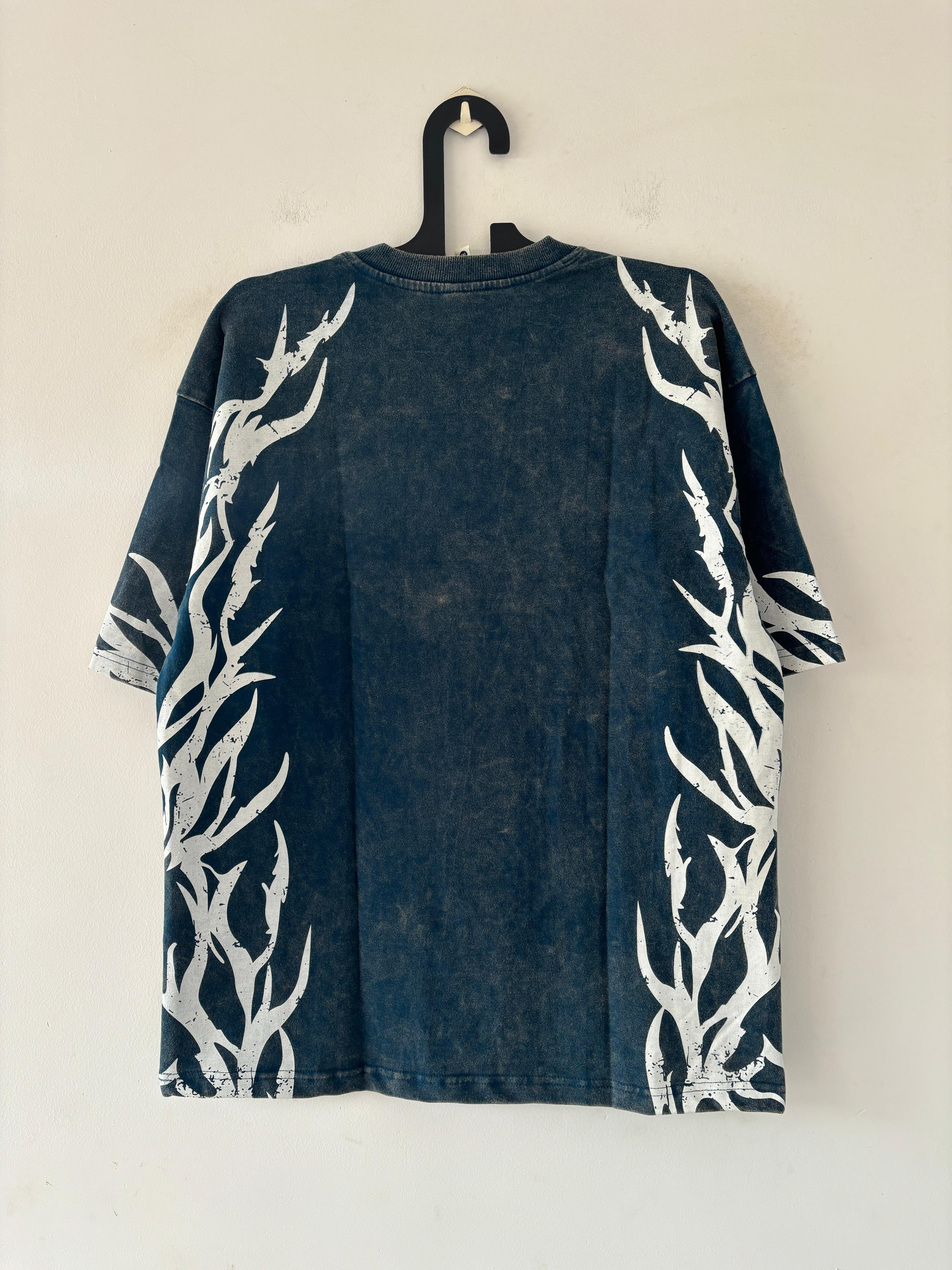 Teal acid-washed Oversized
