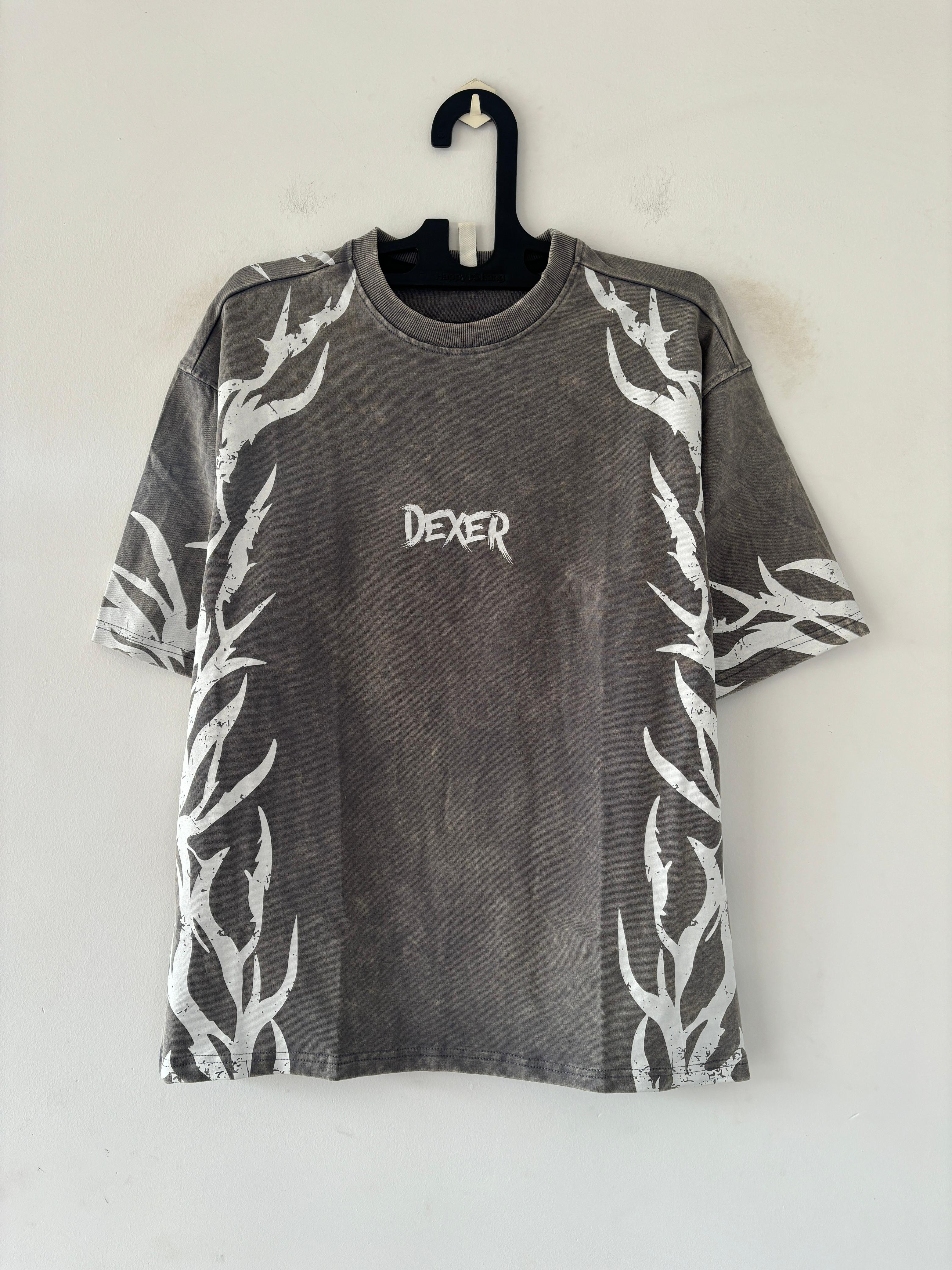 Grey acid-washed Oversized