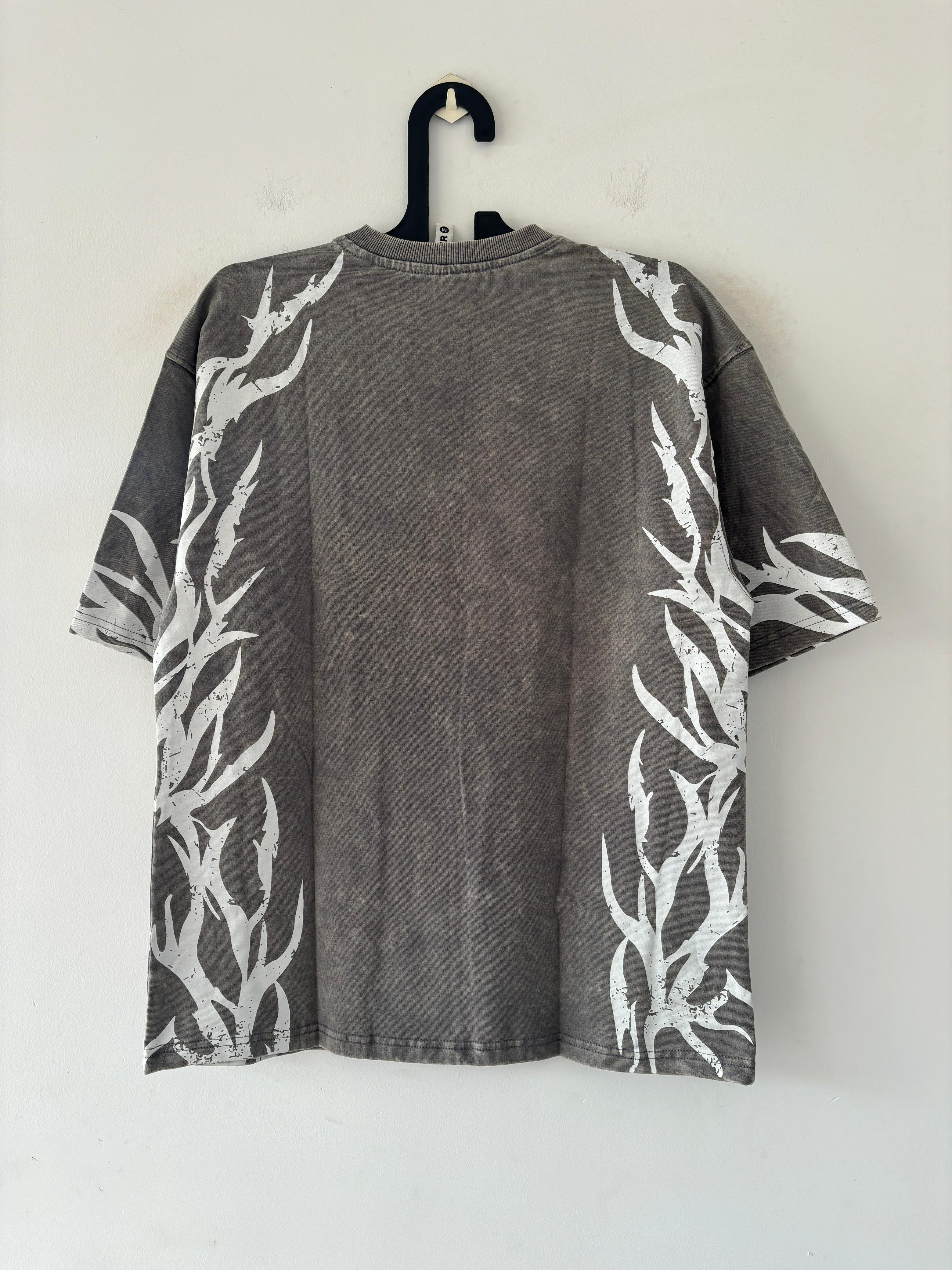 Grey acid-washed Oversized