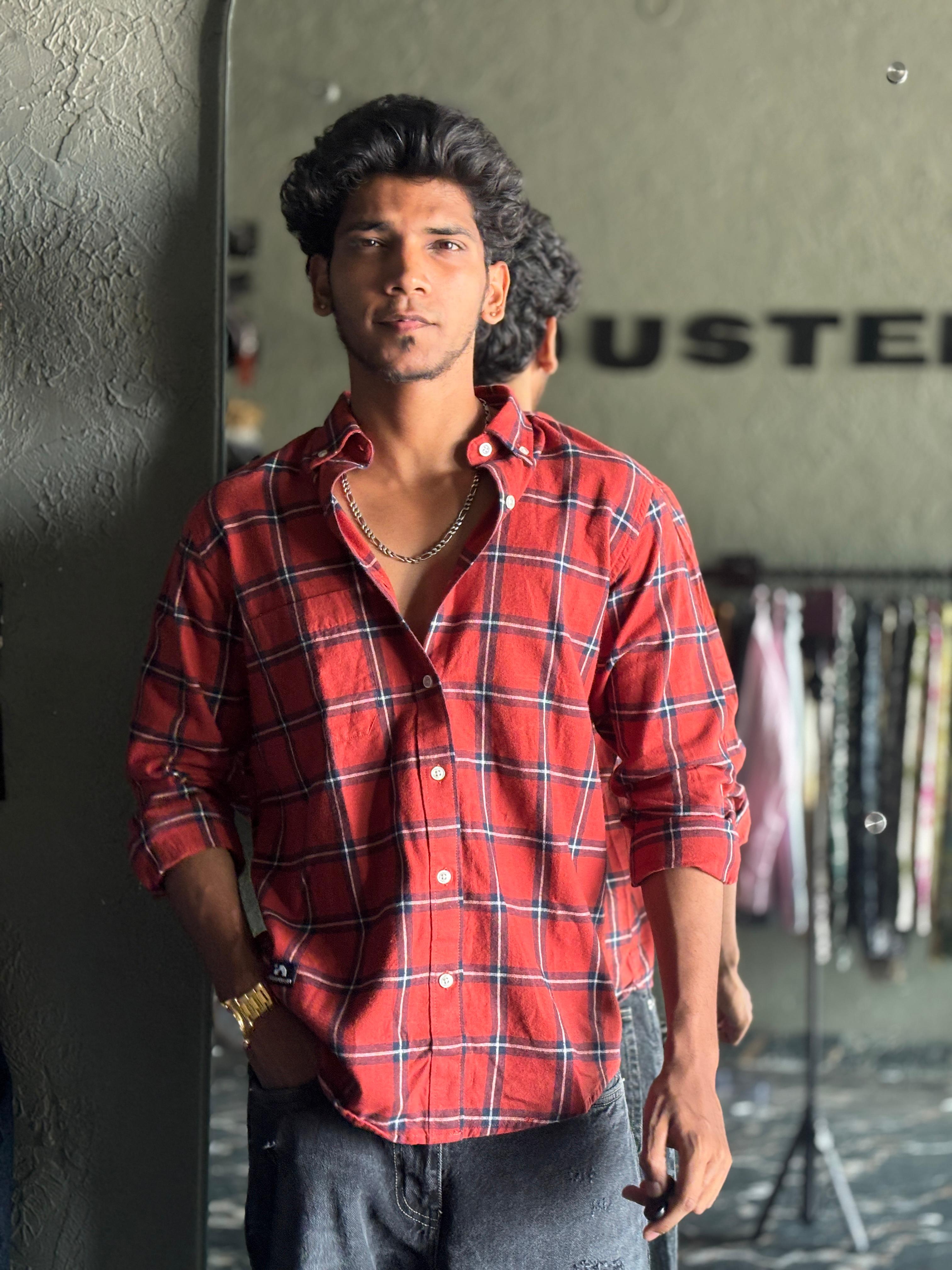 Orange & navy Flannels shirt Orange & navy Flannels shirt