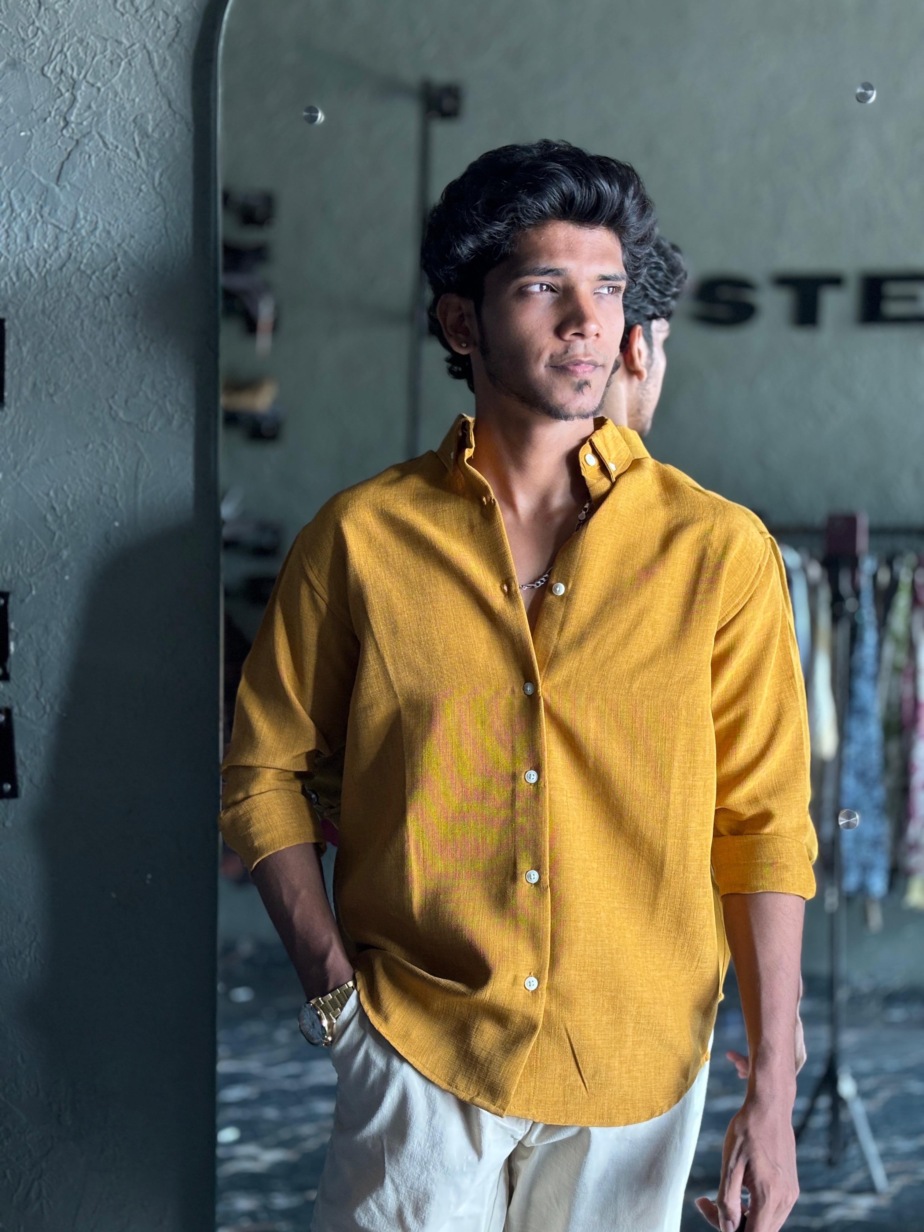 Mustard Linen blended shirt Mustard Linen blended shirt