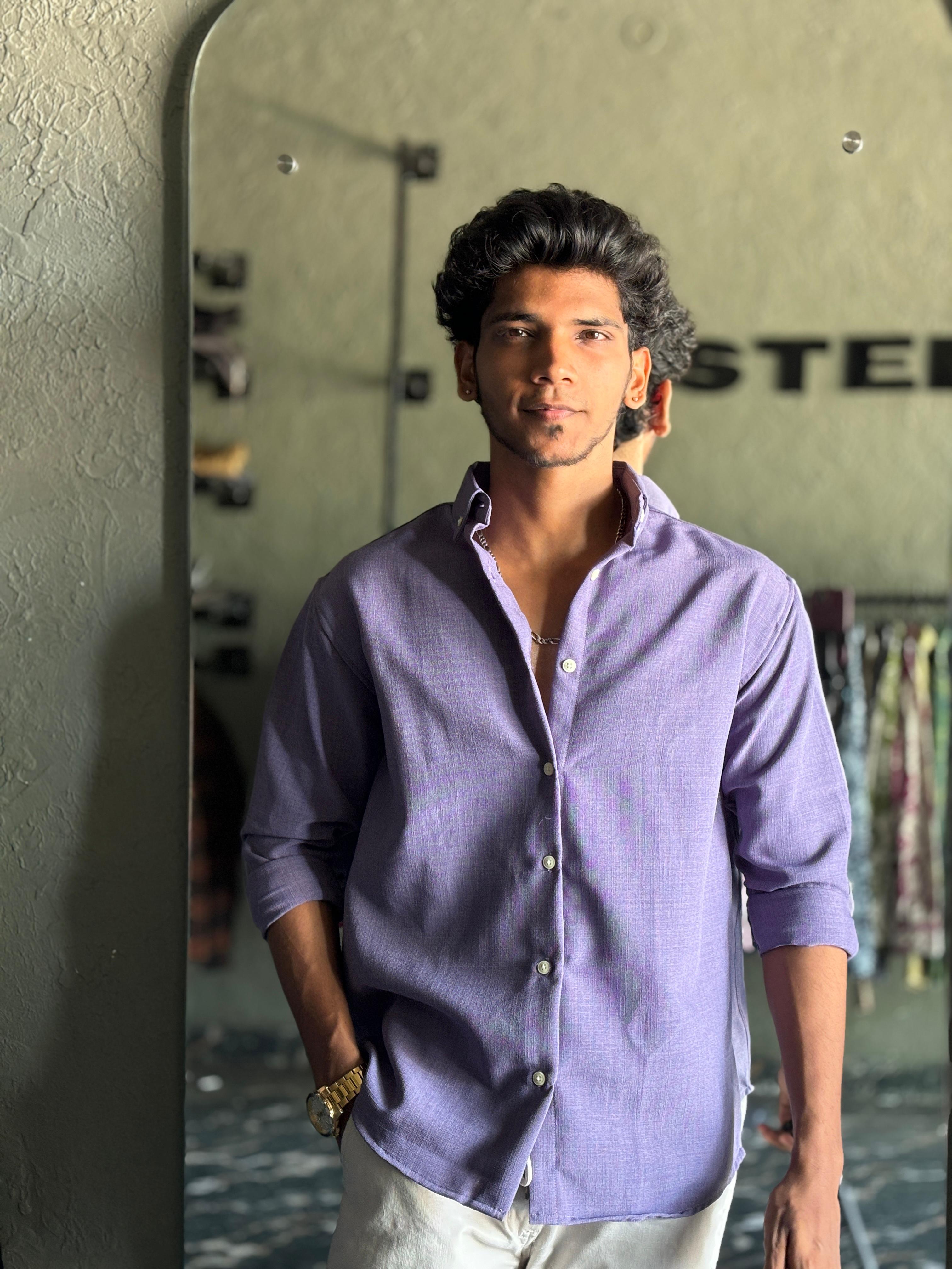 Lavender Linen blended shirt Lavender Linen blended shirt