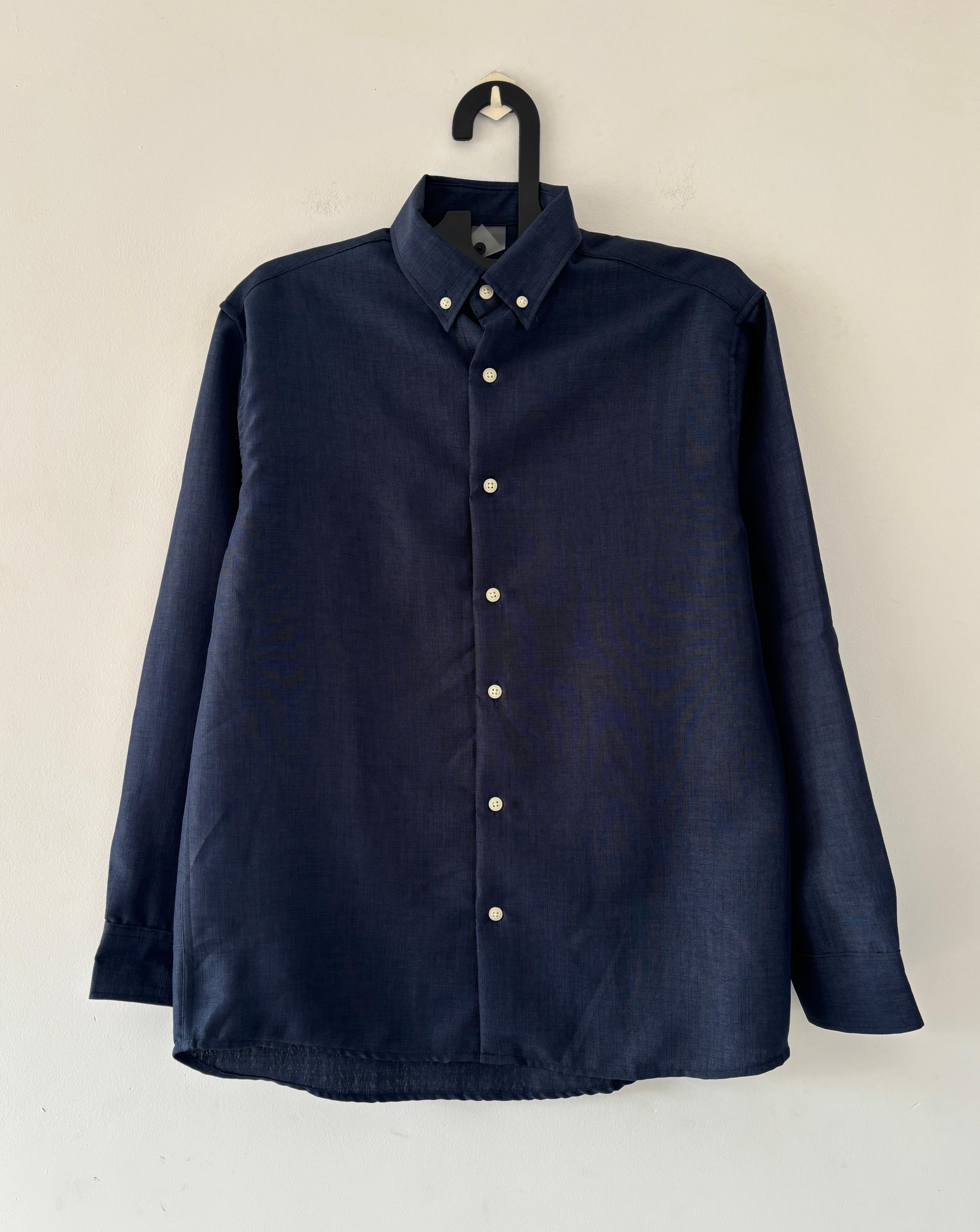 Navy Blue Linen blended shirt Navy Blue Linen blended shirt