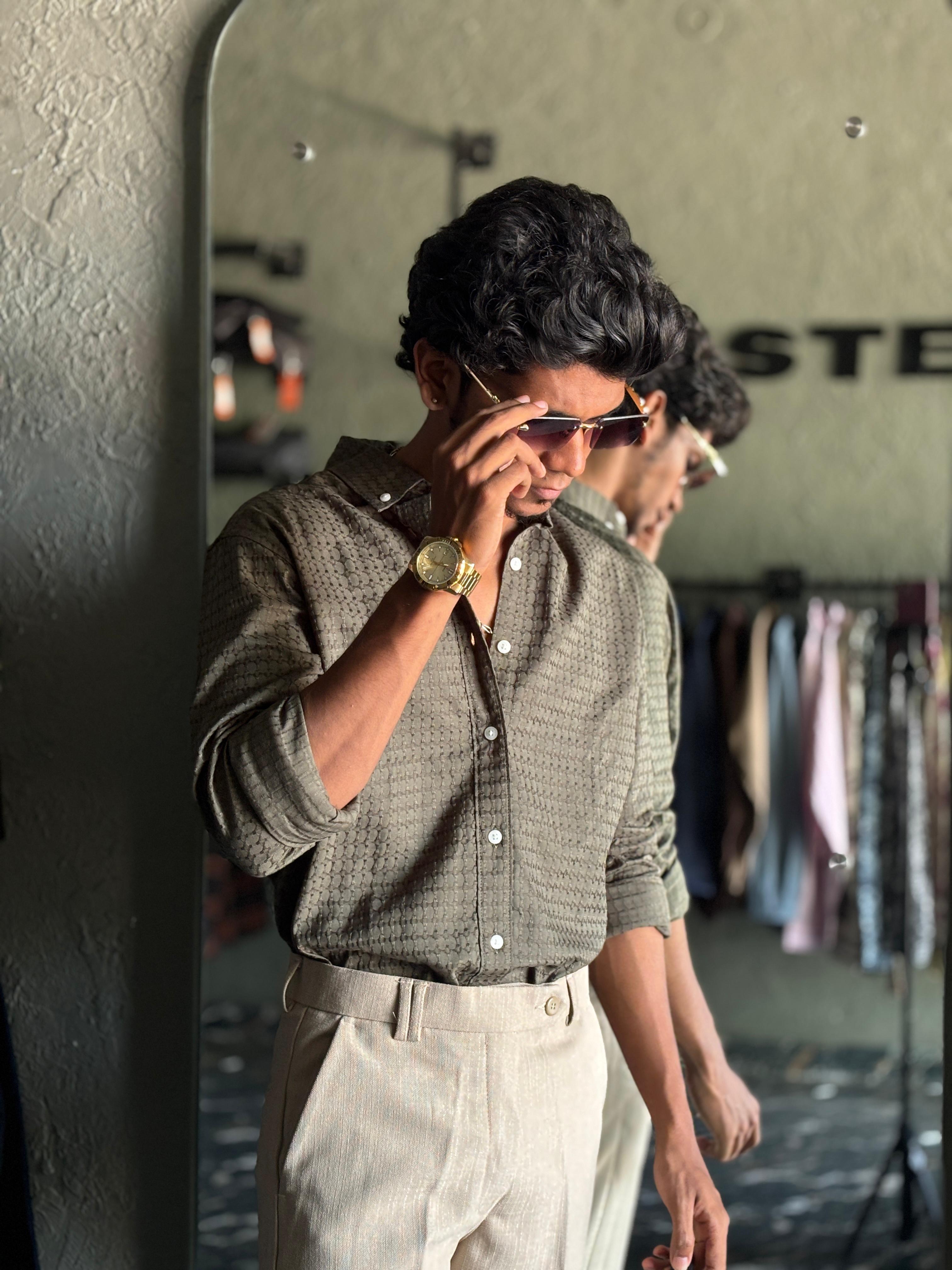 Olive textured shirt Olive textured shirt