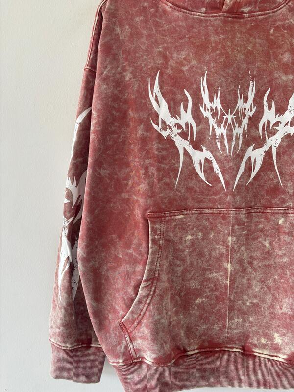 Dusty Orange acid-wash hoodie