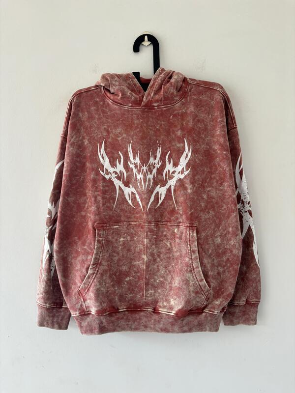 Dusty Orange acid-wash hoodie