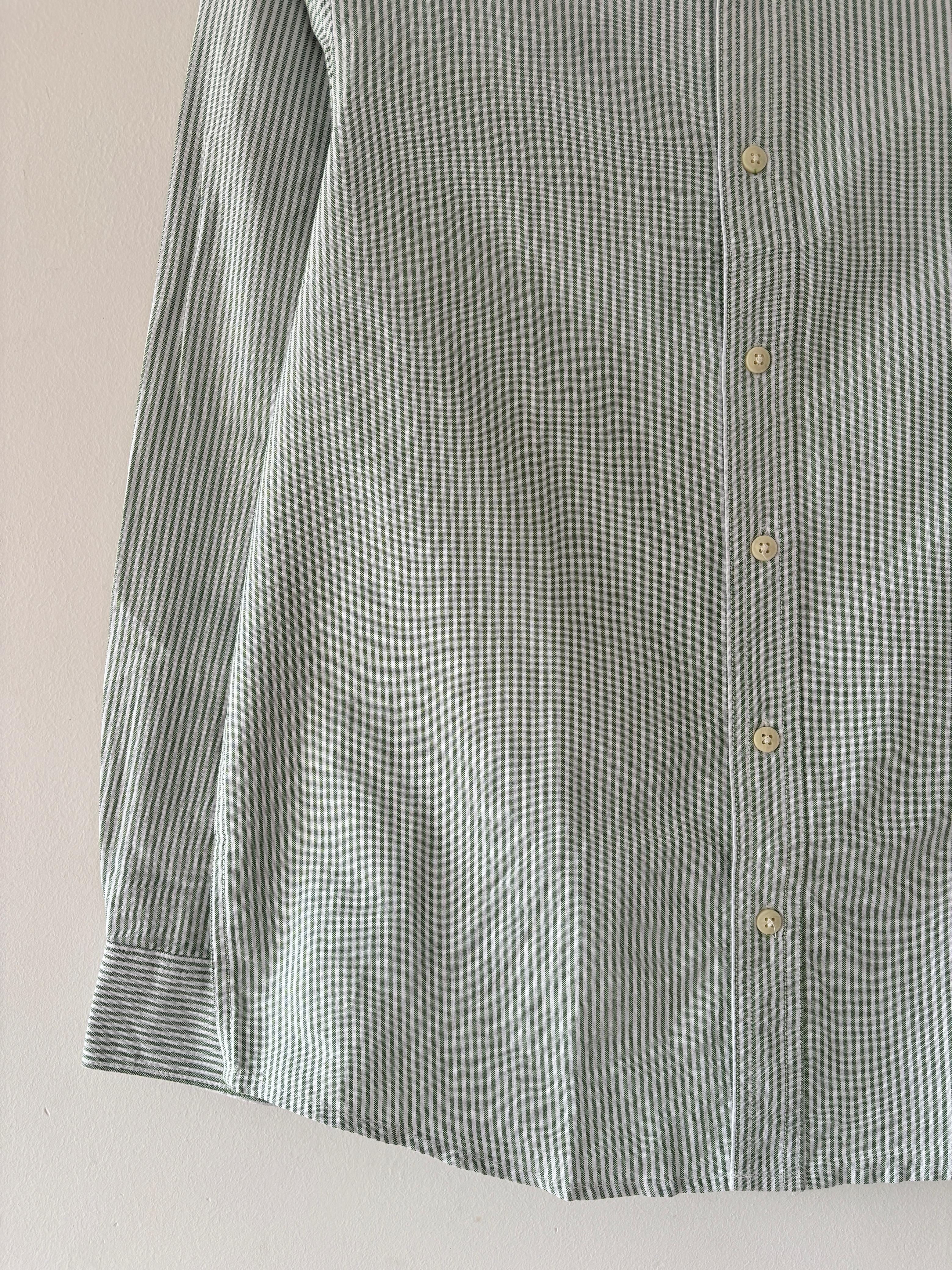 Green old money stripes shirts