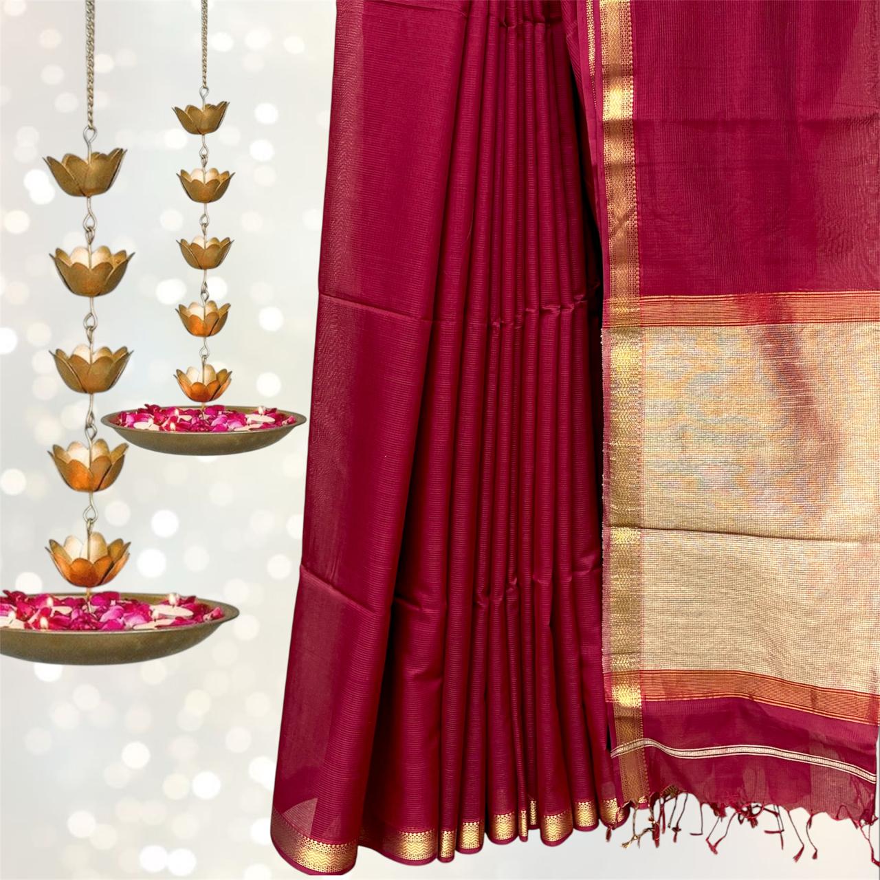 Maheshwari Silk Kosa Pallu Saree #3