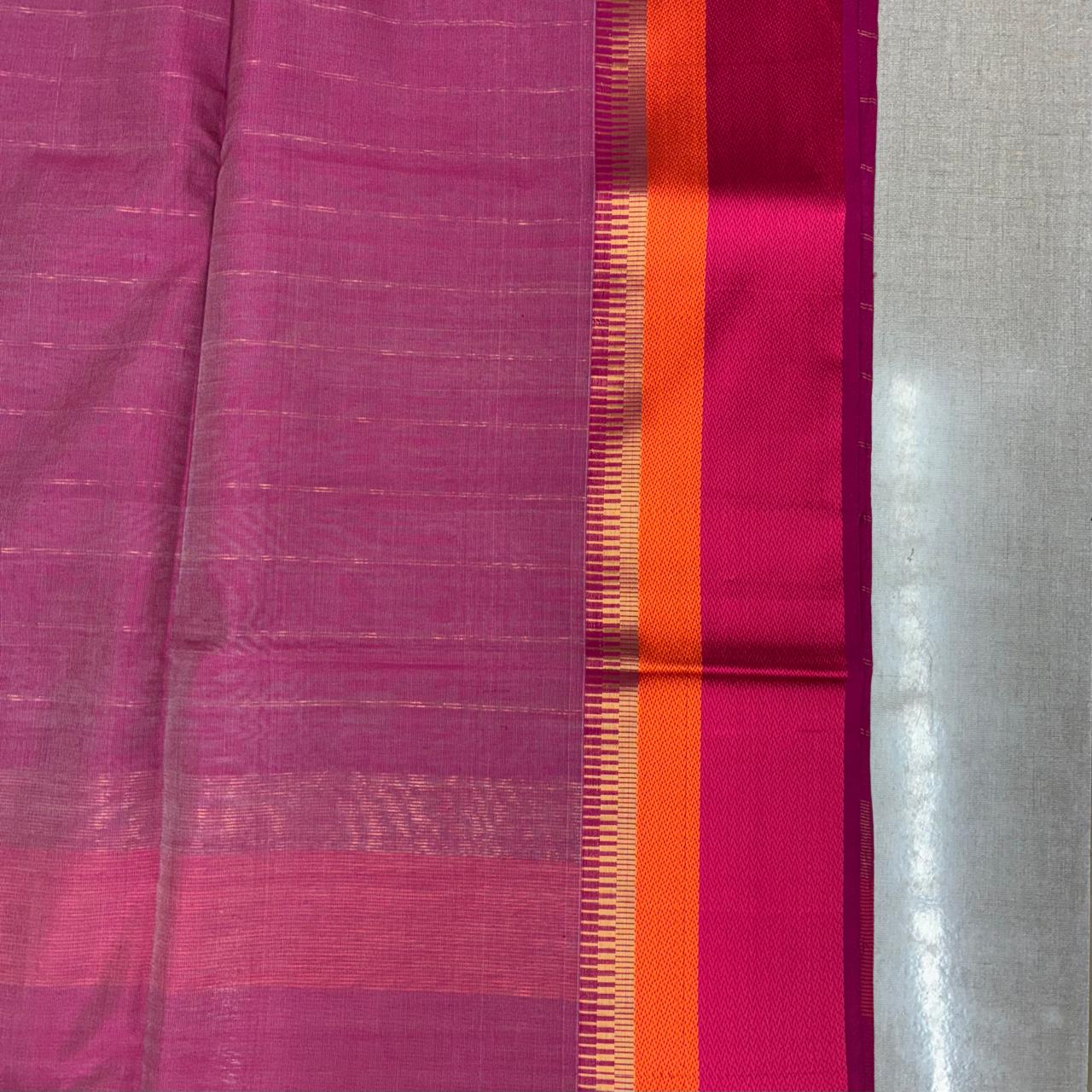Maheshwari Silk Temple Resham Border Saree #11
