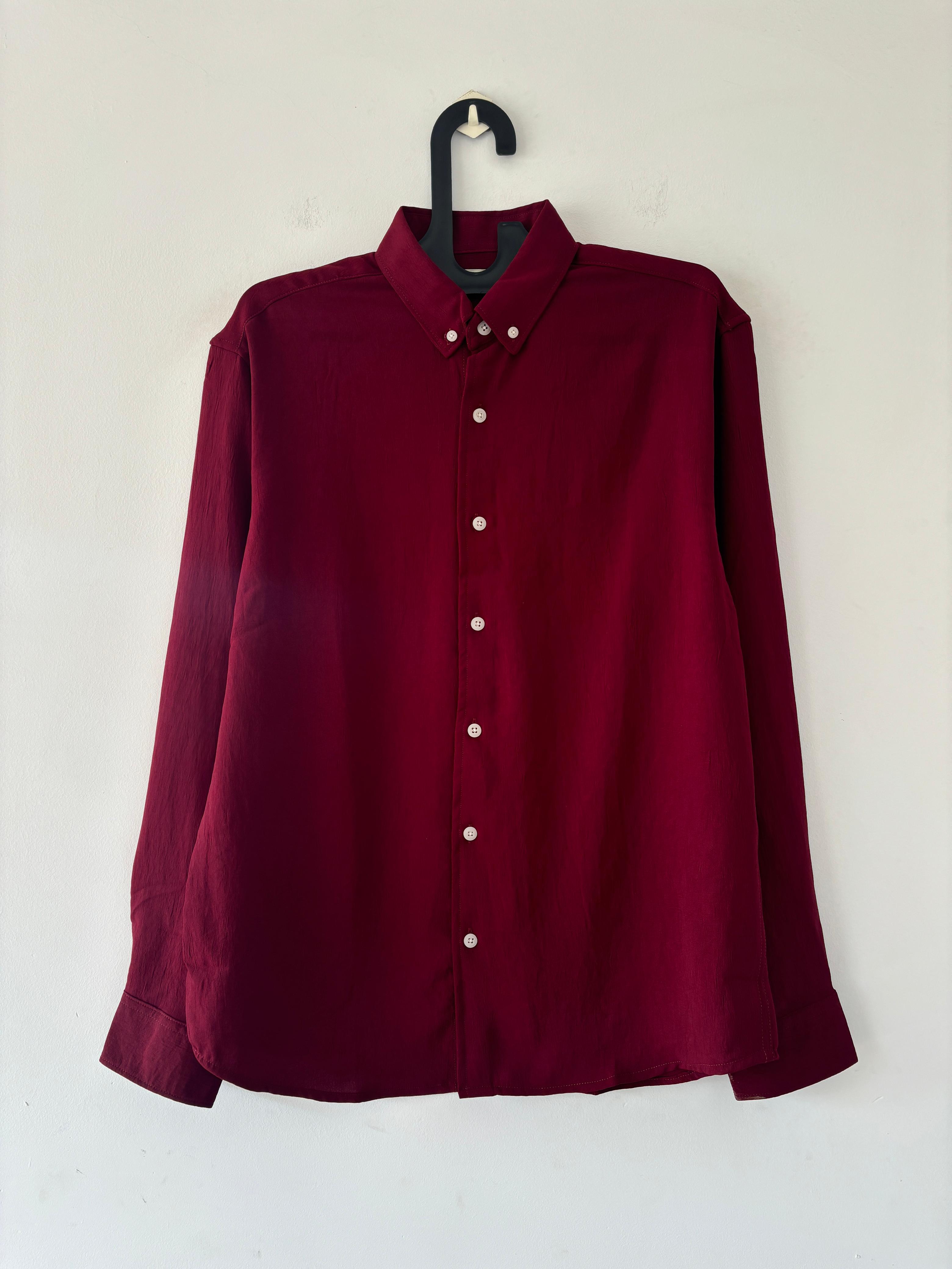 Burgundy crushed shirt