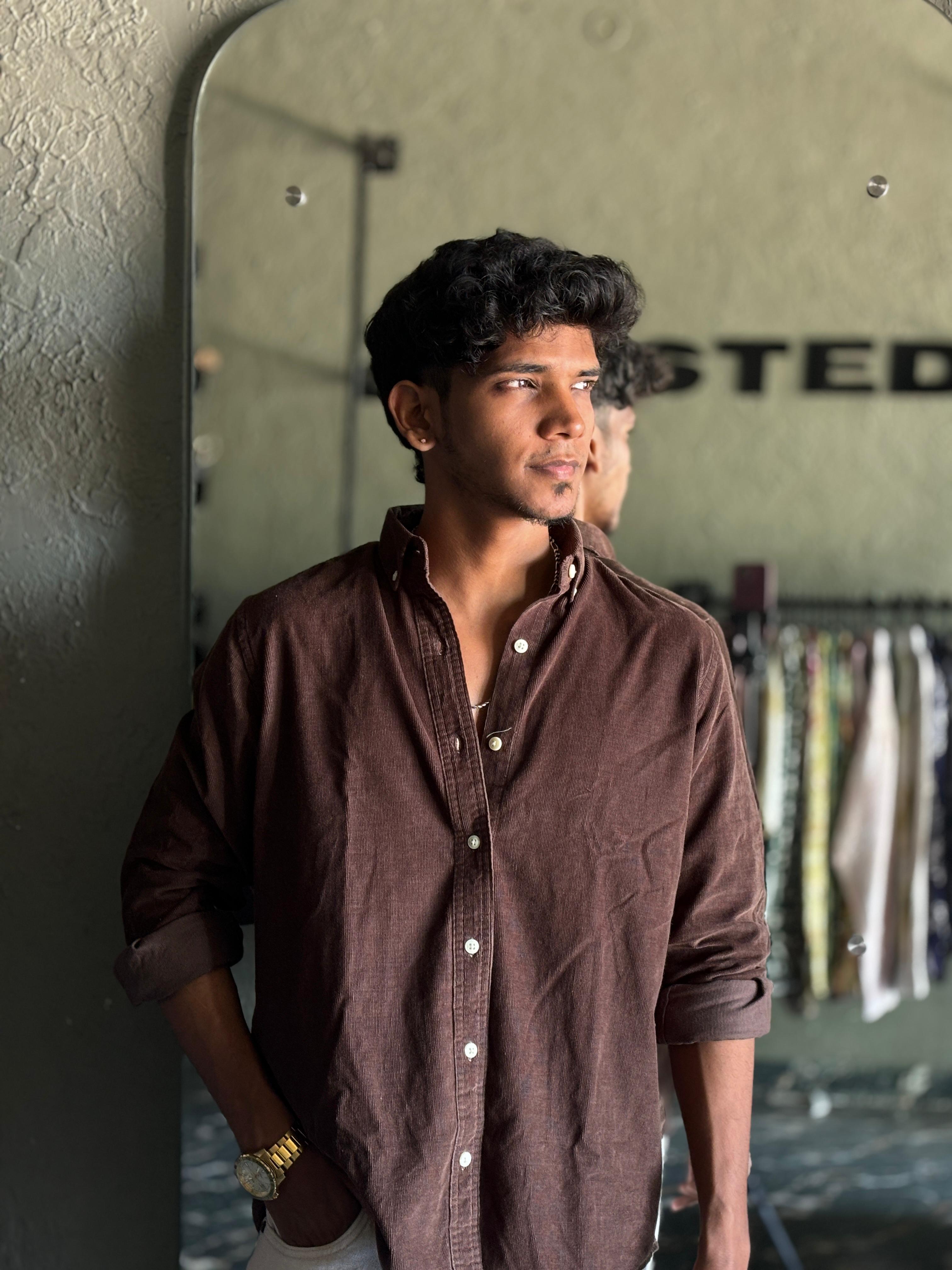 Brown corduroy shirt
