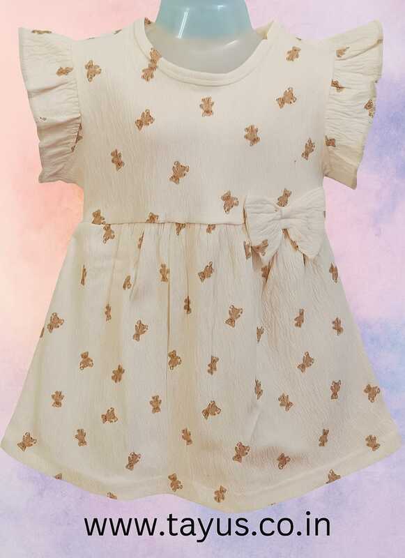 Cotton Frock-Teddy print Cotton Frock-Teddy print
