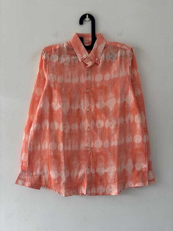 Peach Tie-Dye printed shirt