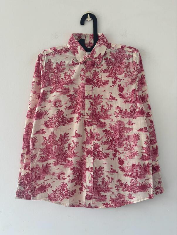 Cream & pink vintage printed shirt