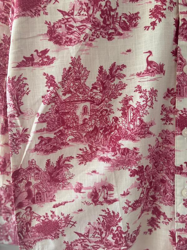 Cream & pink vintage printed shirt